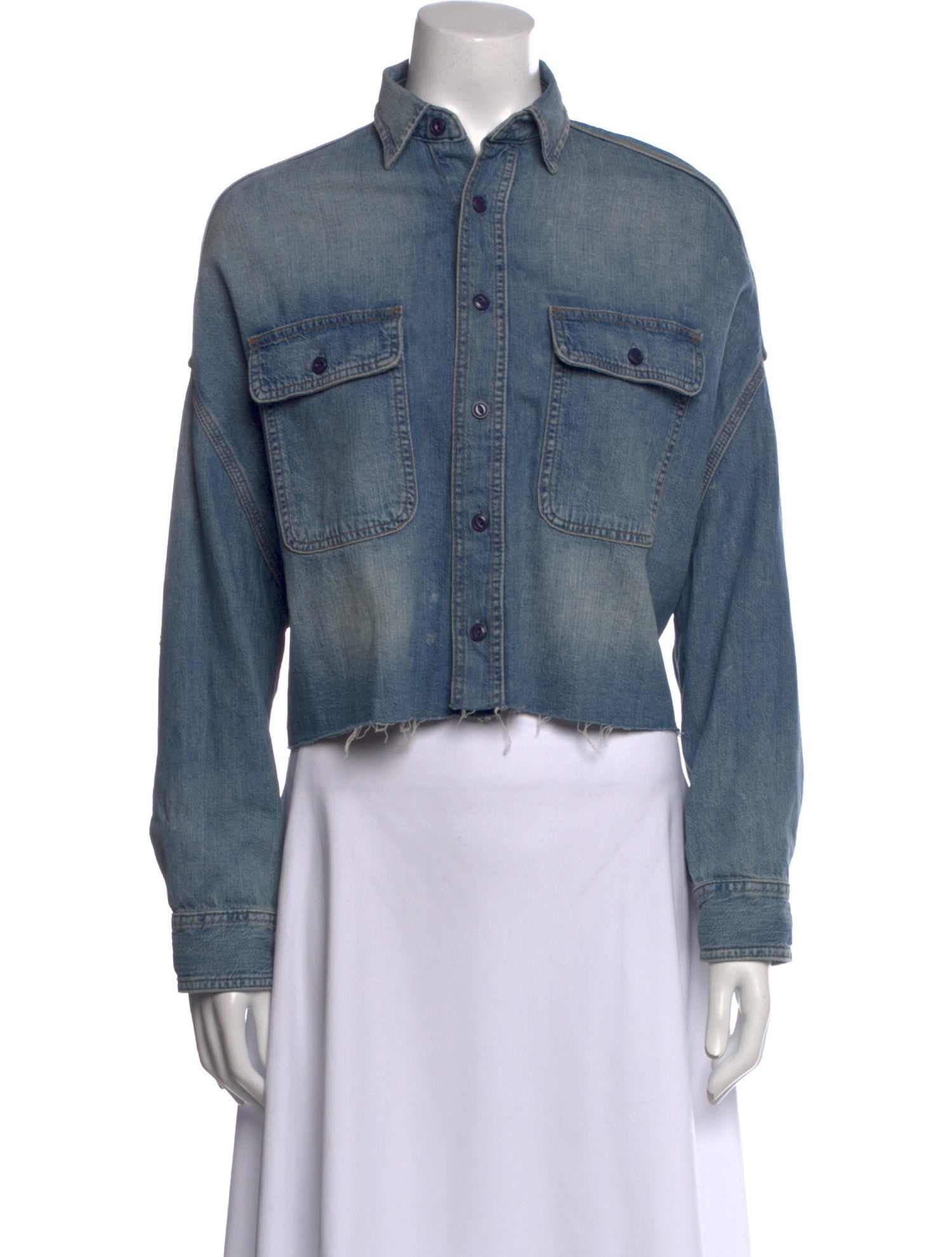 R13 Long Sleeve Button-Up Top