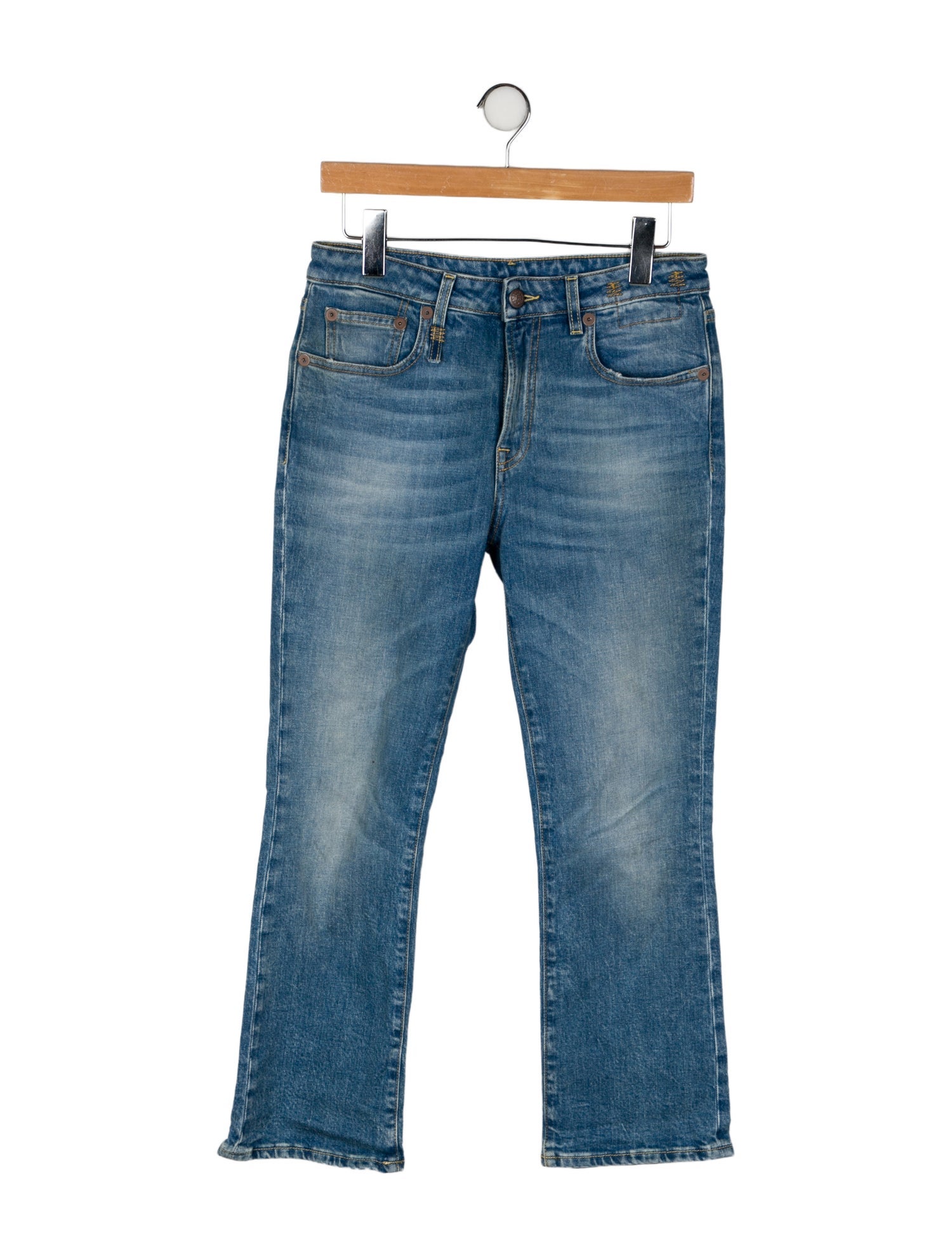 R13 Mid-Rise Straight Leg Jeans