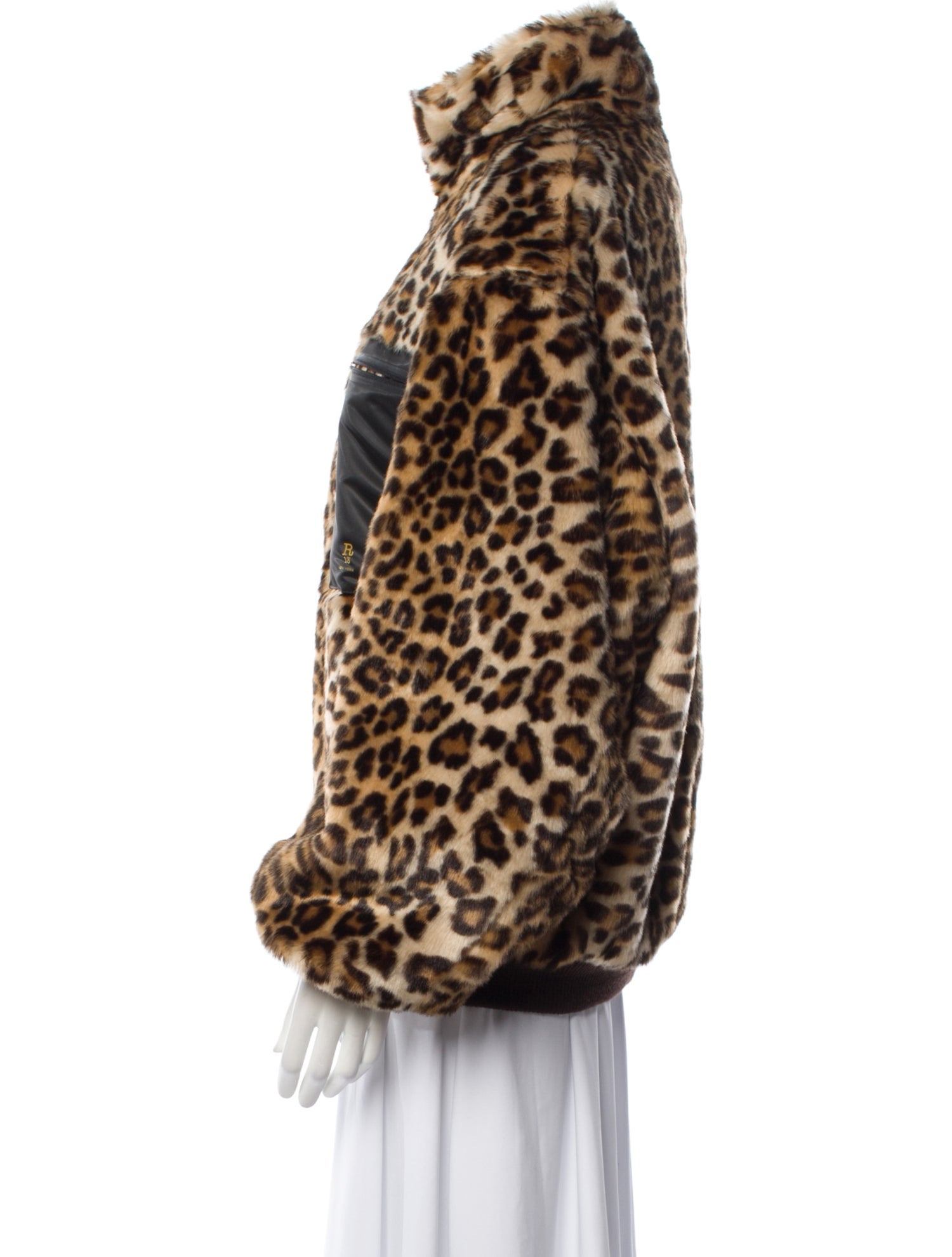 R13 Animal Print Faux Fur Jacket