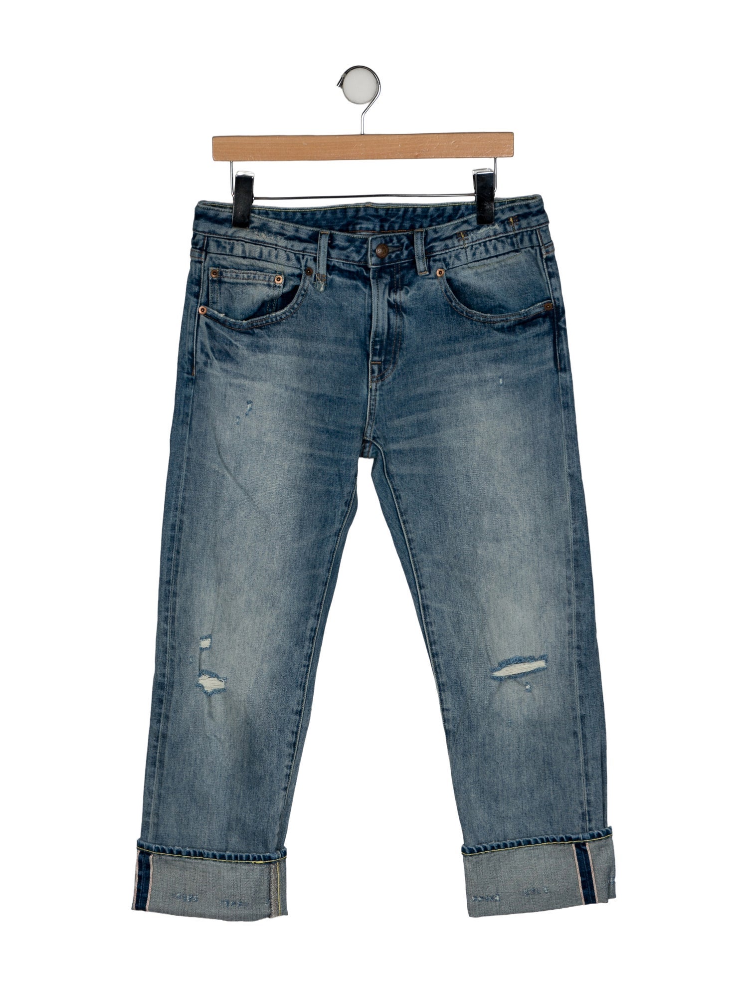 R13 Mid-Rise Straight Leg Jeans
