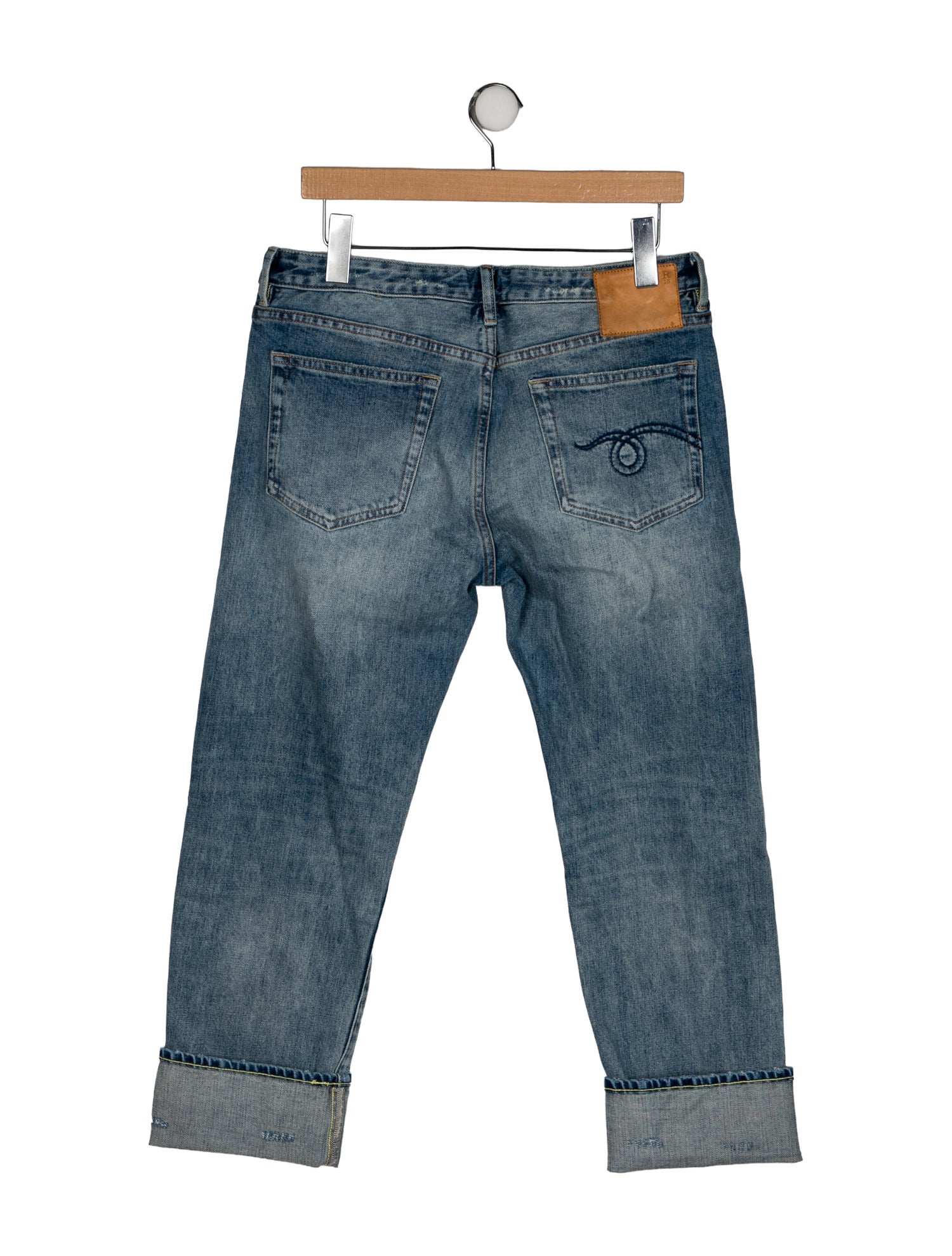 R13 Mid-Rise Straight Leg Jeans