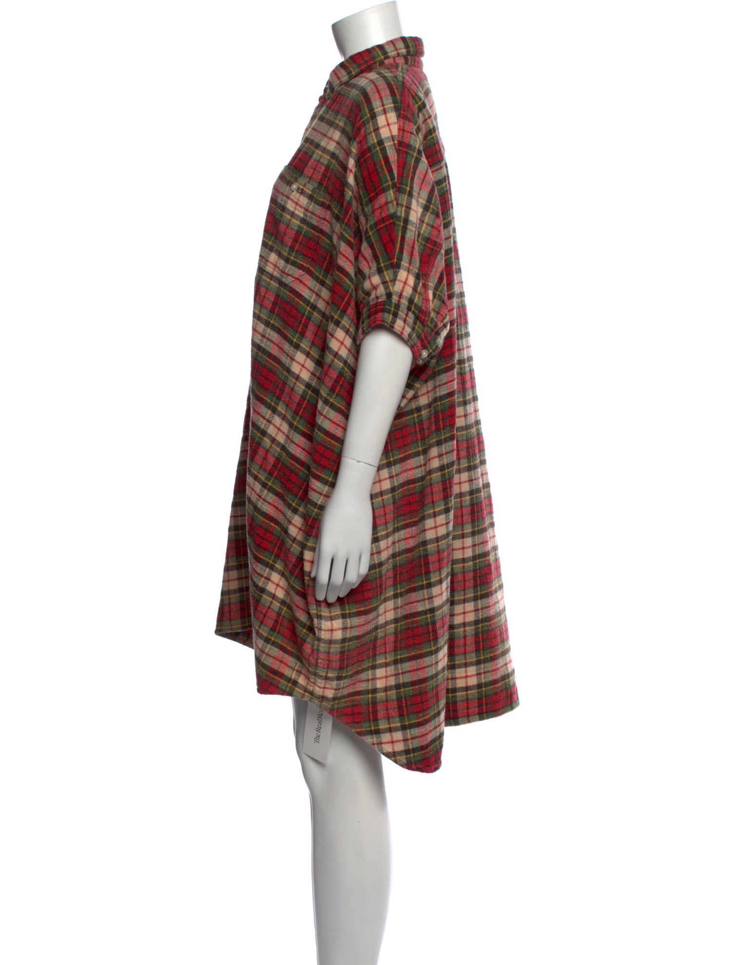 R13 Plaid Print Mock Neck Tunic