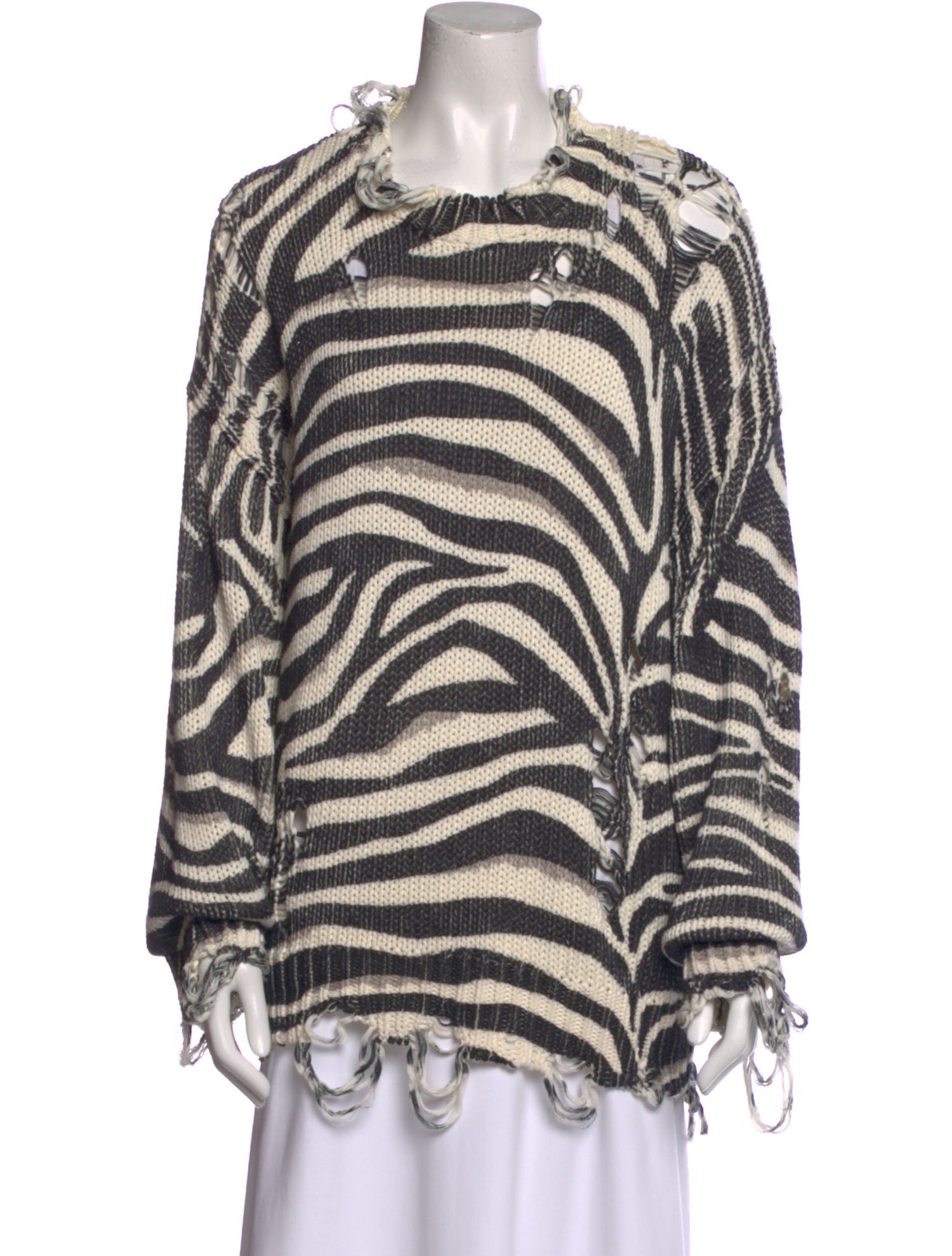 R13 Animal Print Crew Neck Sweater