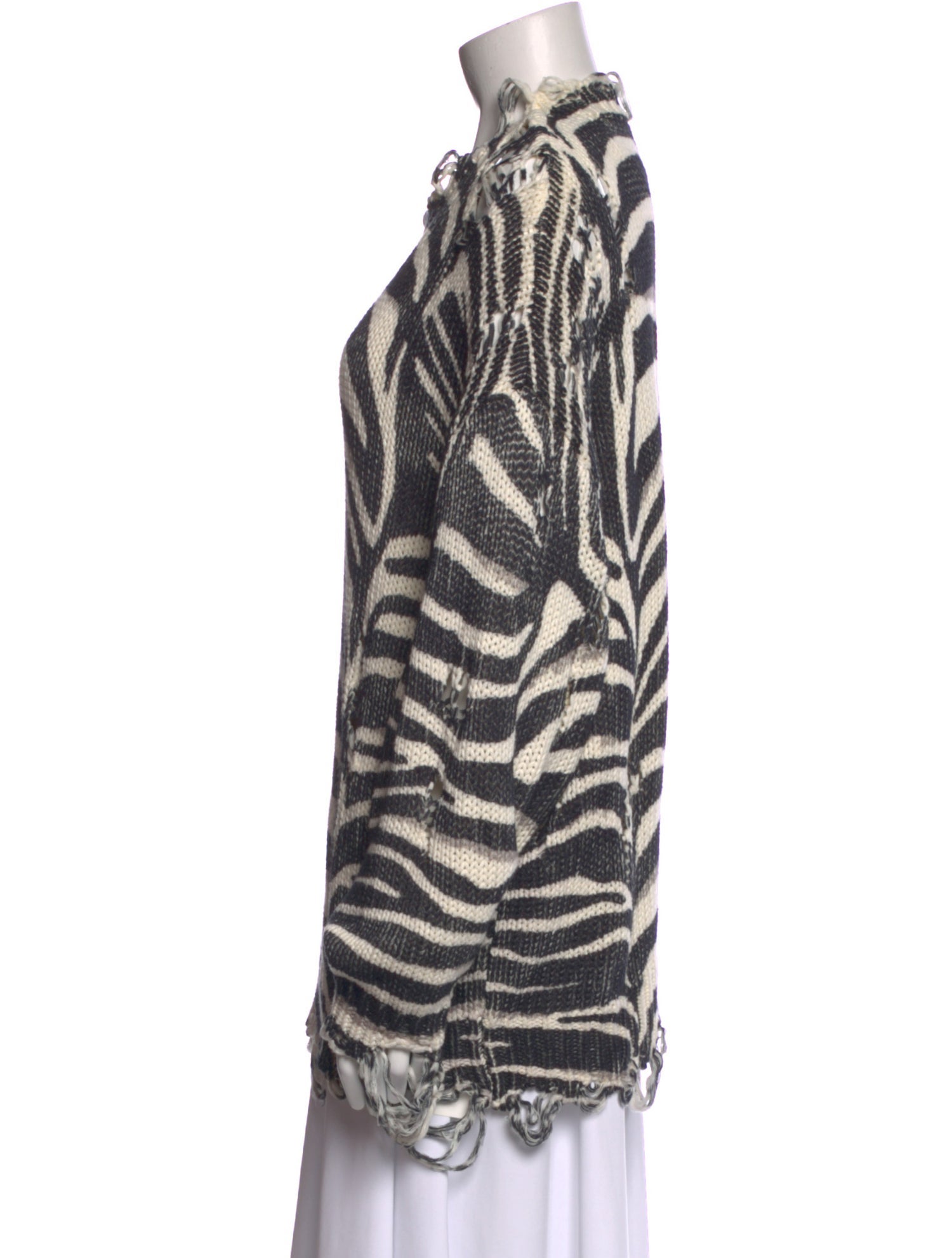 R13 Animal Print Crew Neck Sweater