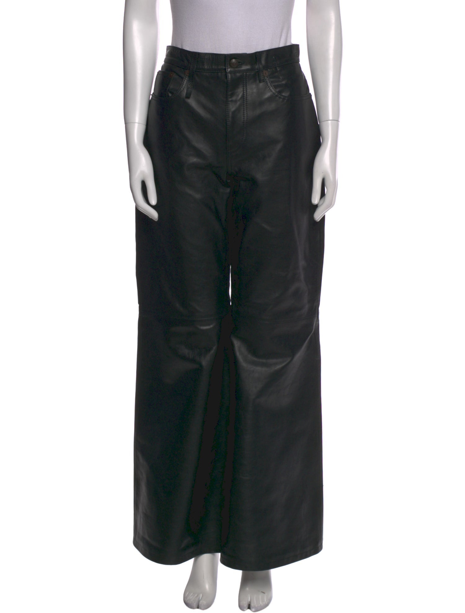 R13 Leather Wide Leg Pants