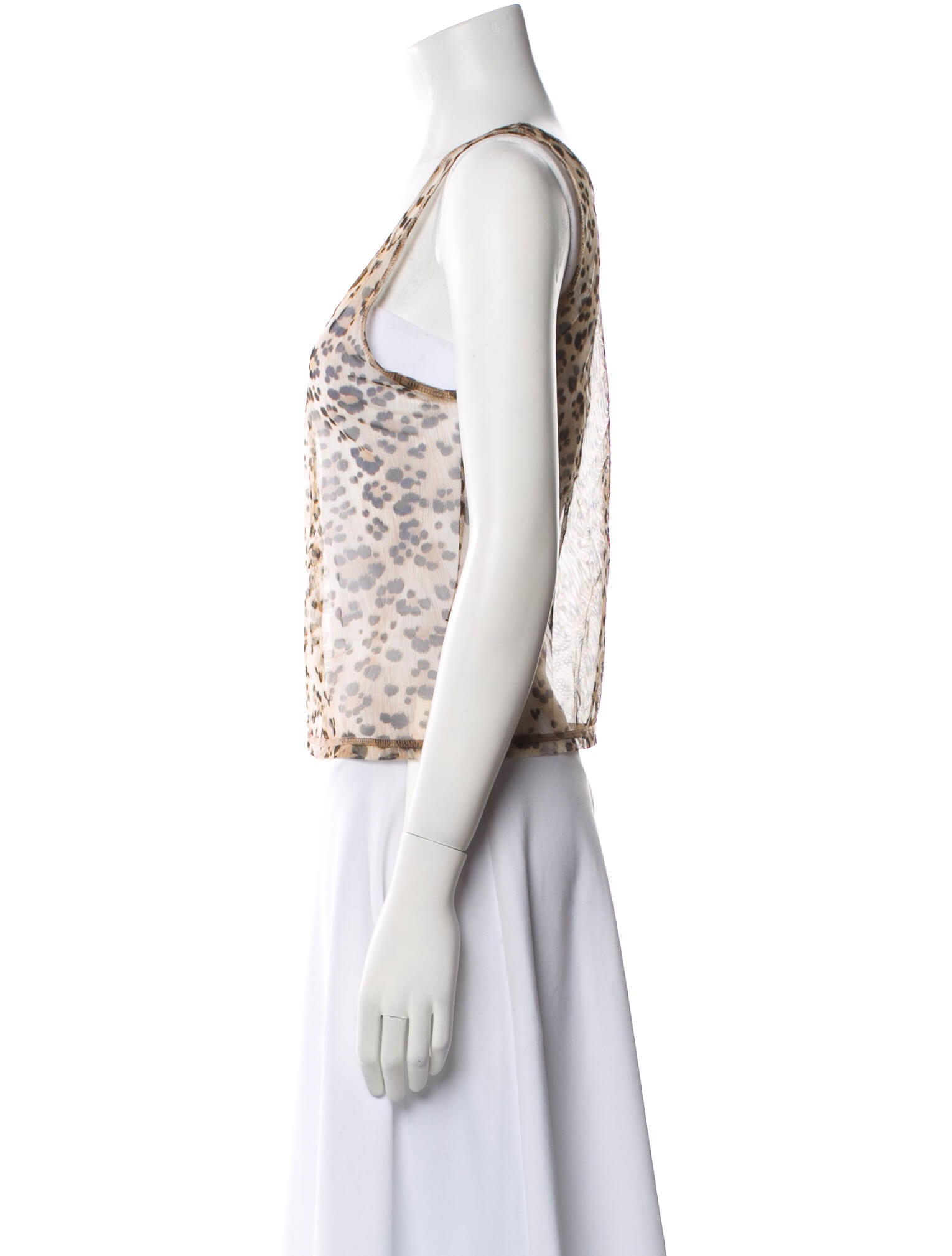 R13 Nylon Animal Print Top