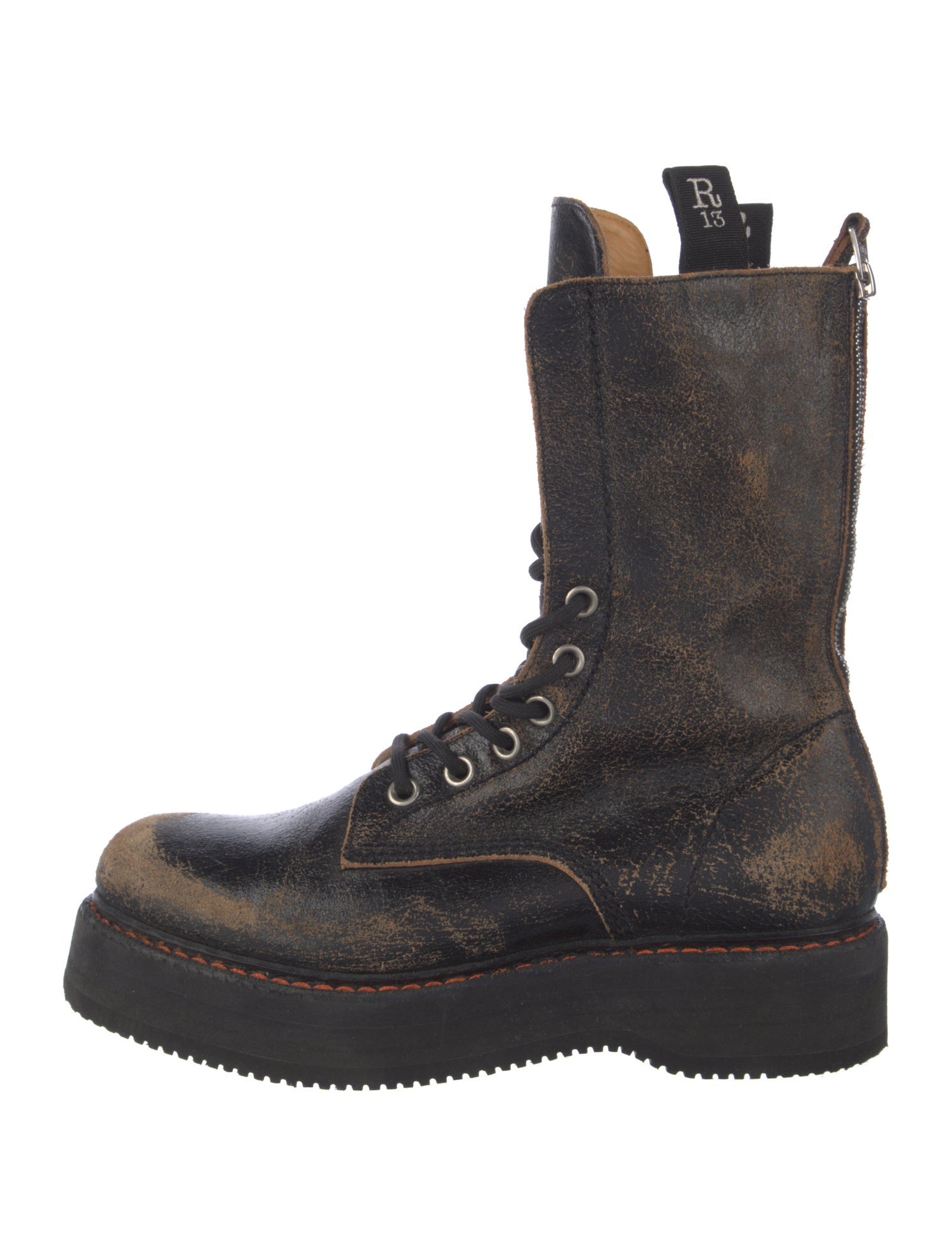 R13 Leather Lace-Up Boots