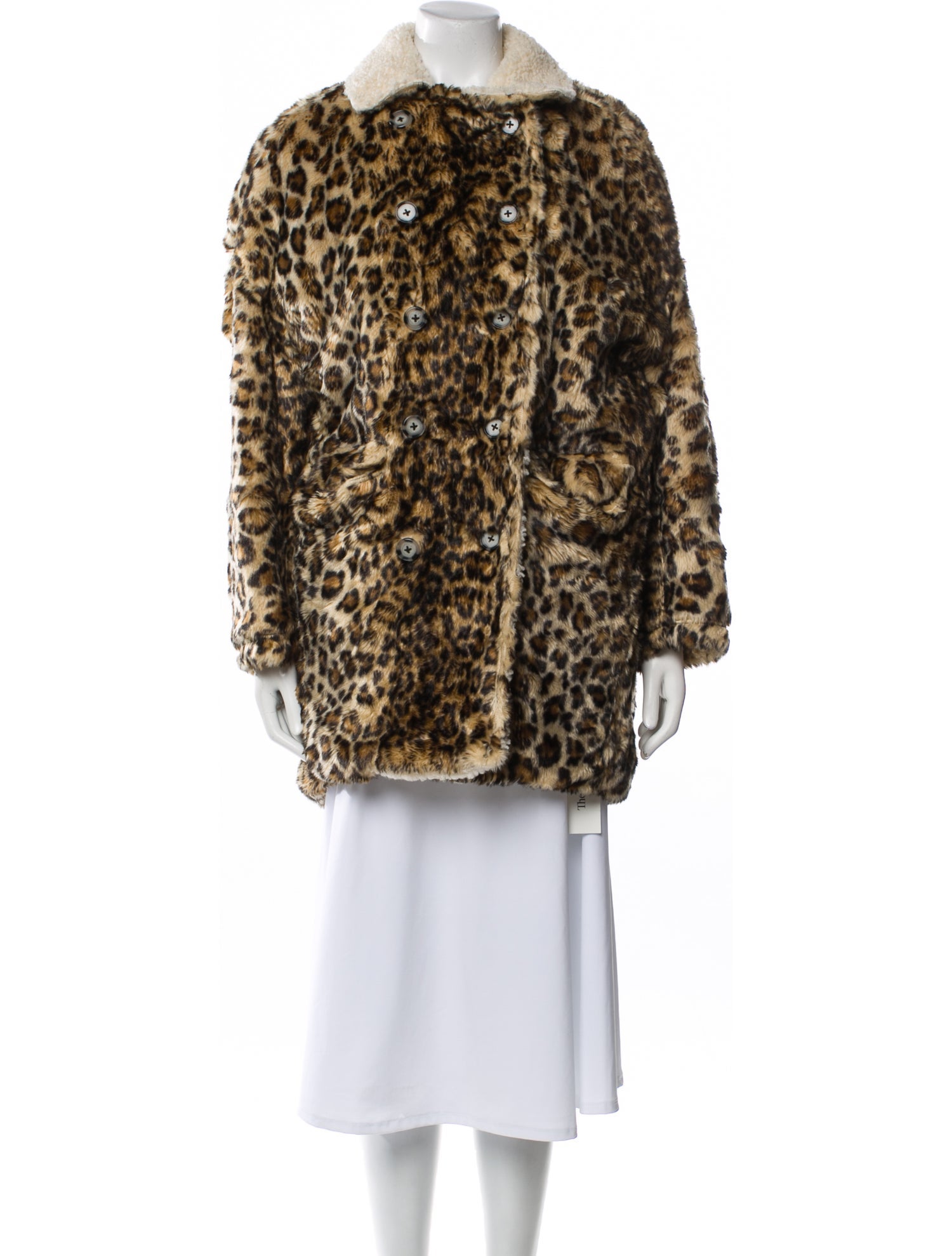 R13 Animal Print Faux Fur Coat