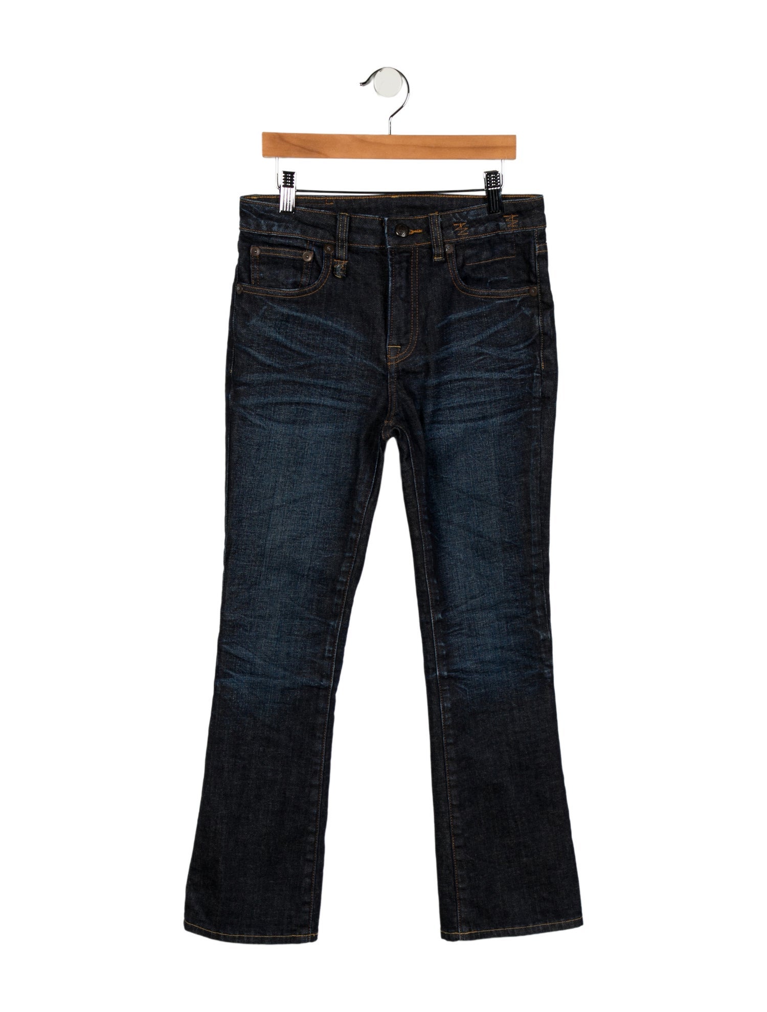 R13 Mid-Rise Straight Leg Jeans