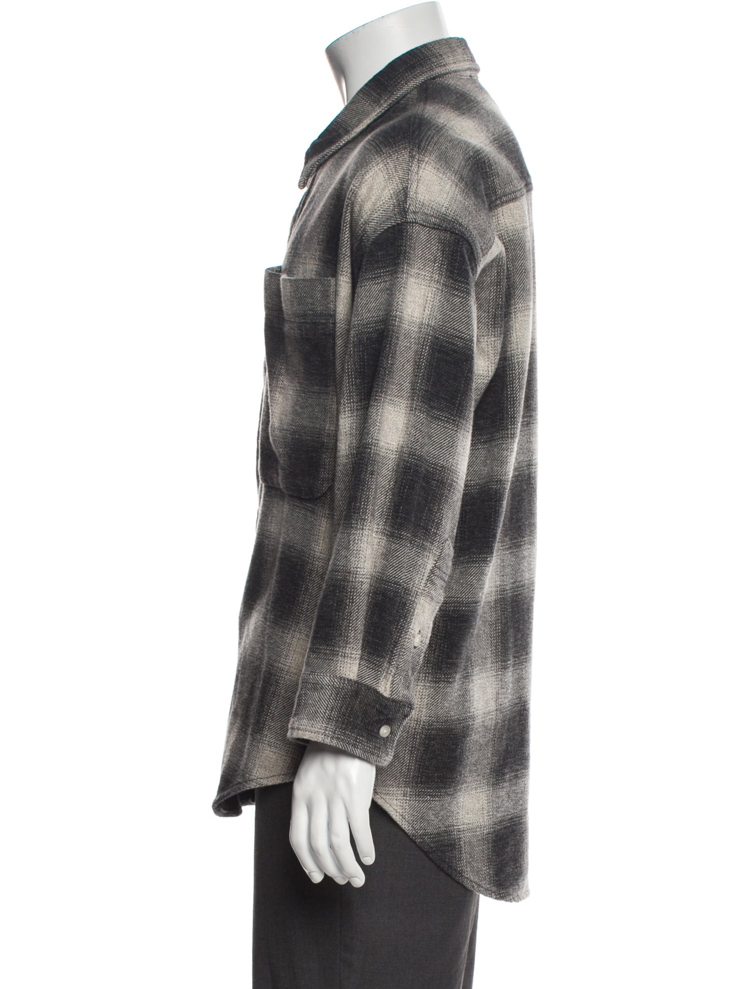 R13 Plaid Print Trucker Jacket