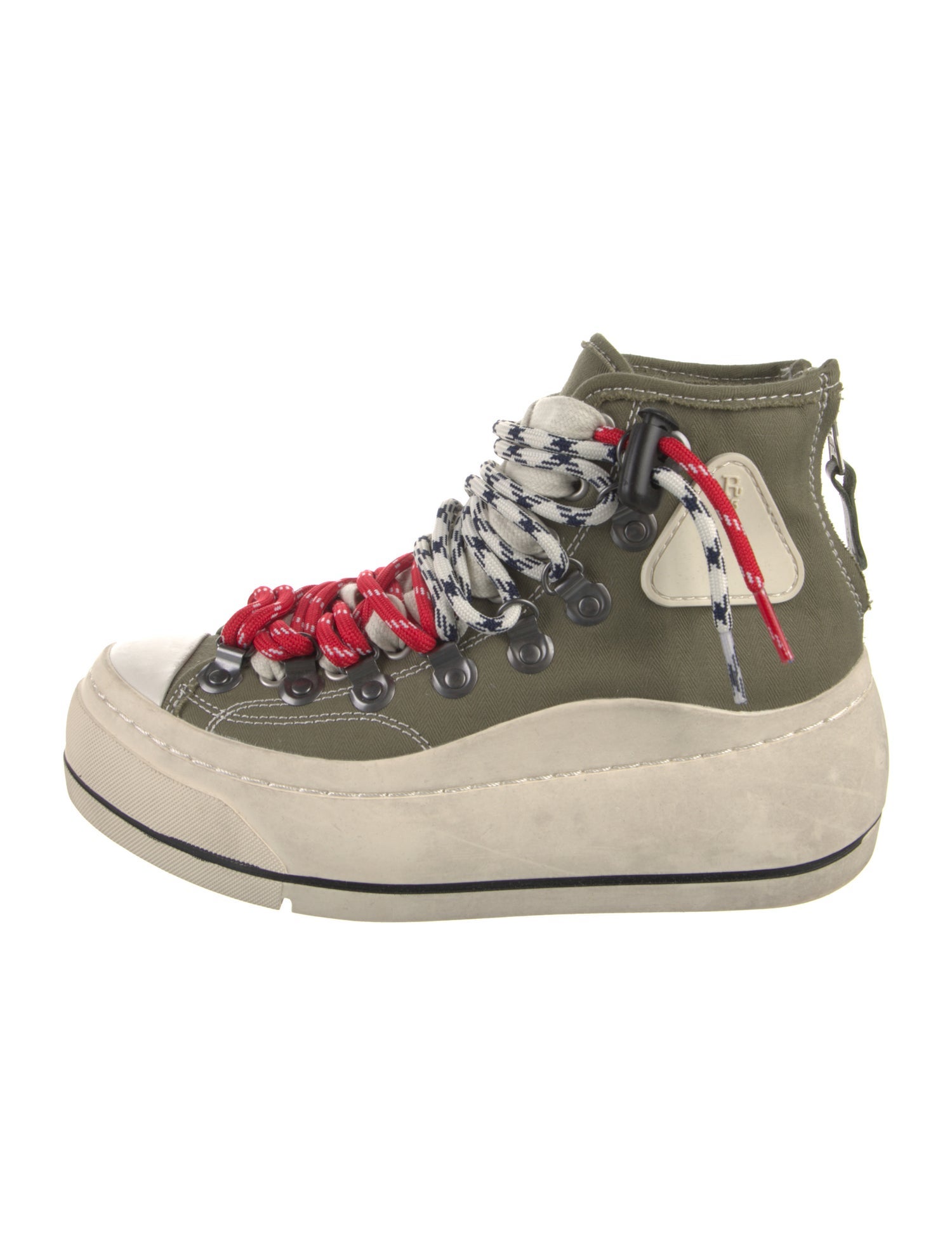 R13 Canvas Printed Wedge Sneakers