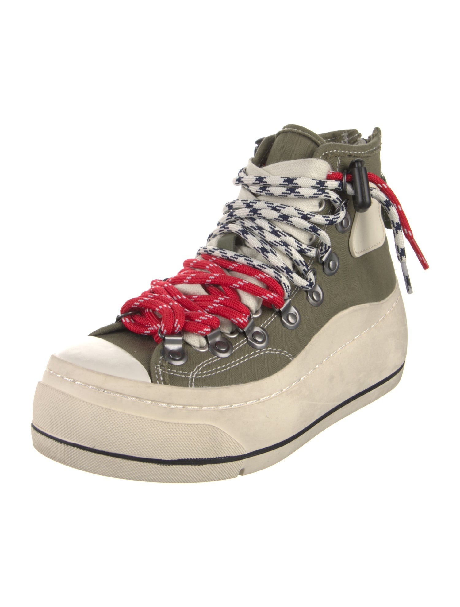 R13 Canvas Printed Wedge Sneakers