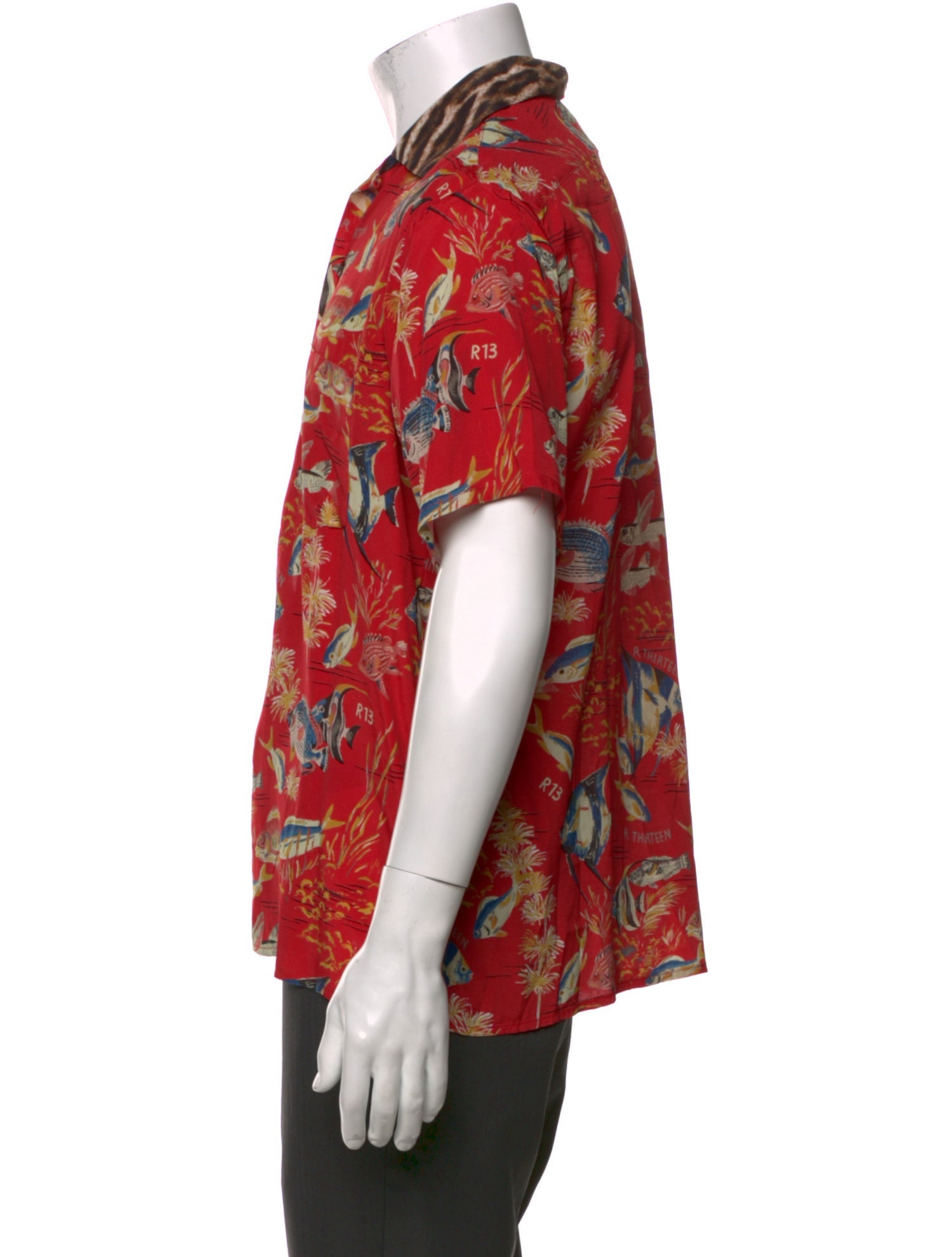 R13 Printed Collar Polo Shirt