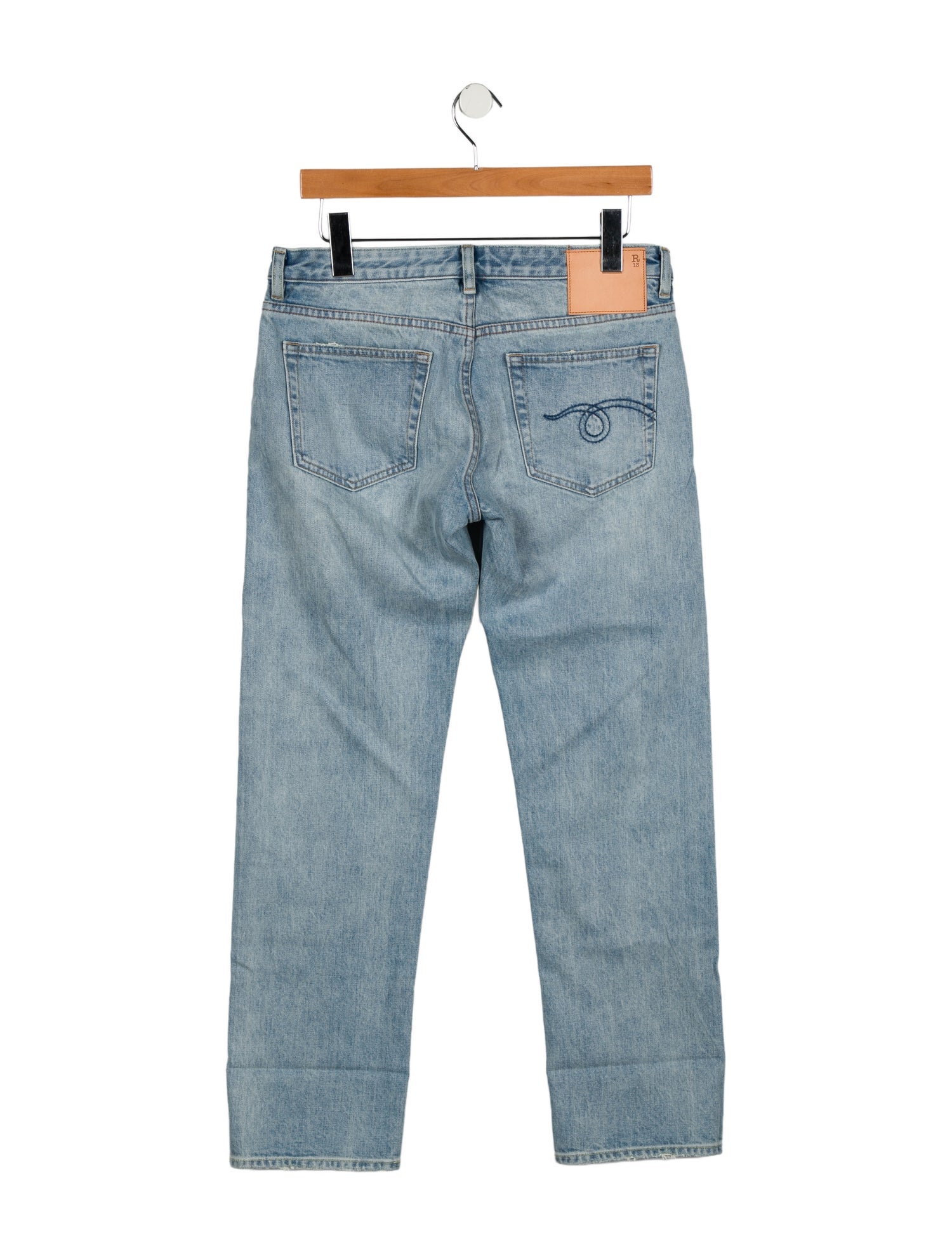 R13 Mid-Rise Straight Leg Jeans