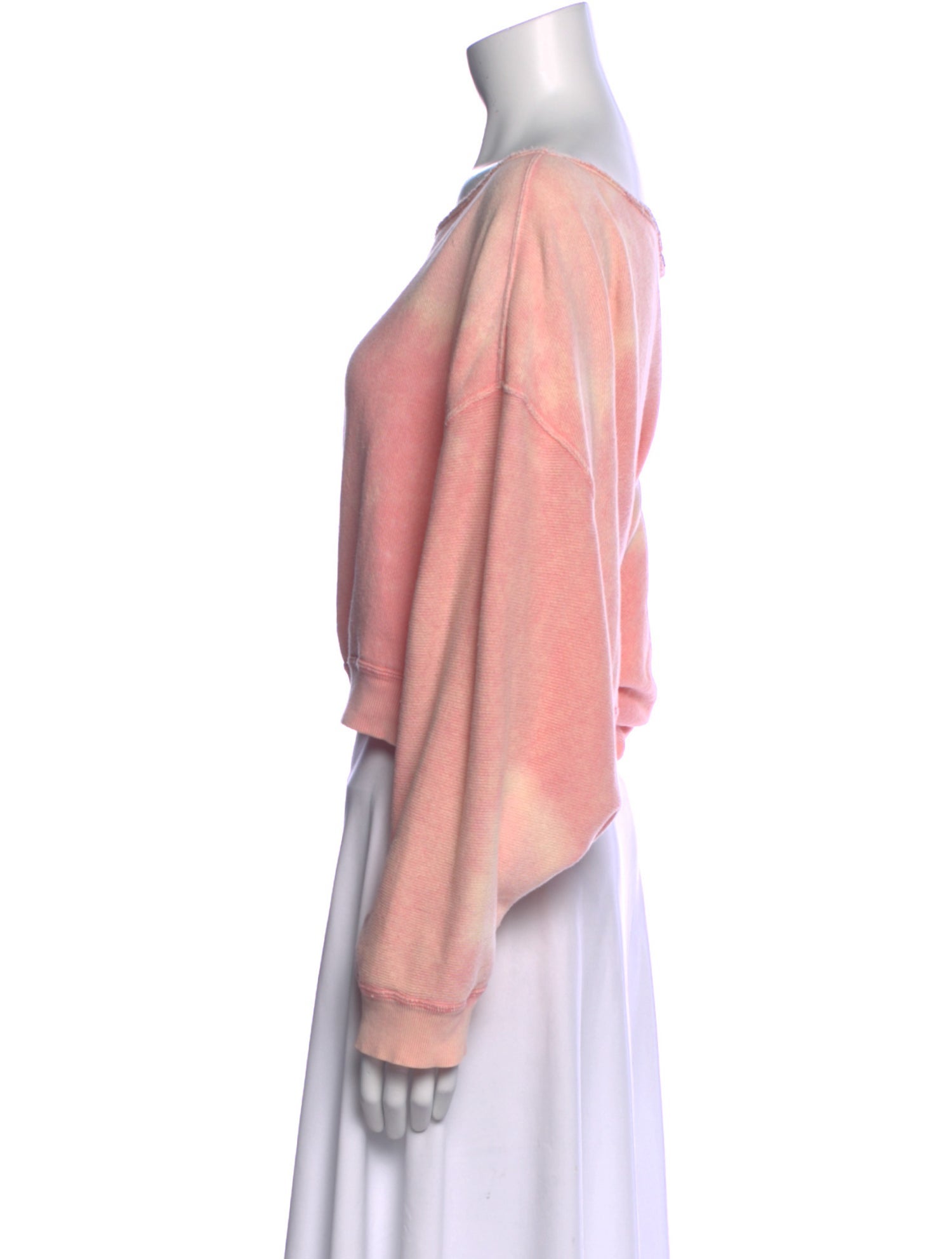 R13 Bateau Neckline Long Sleeve Crop Top