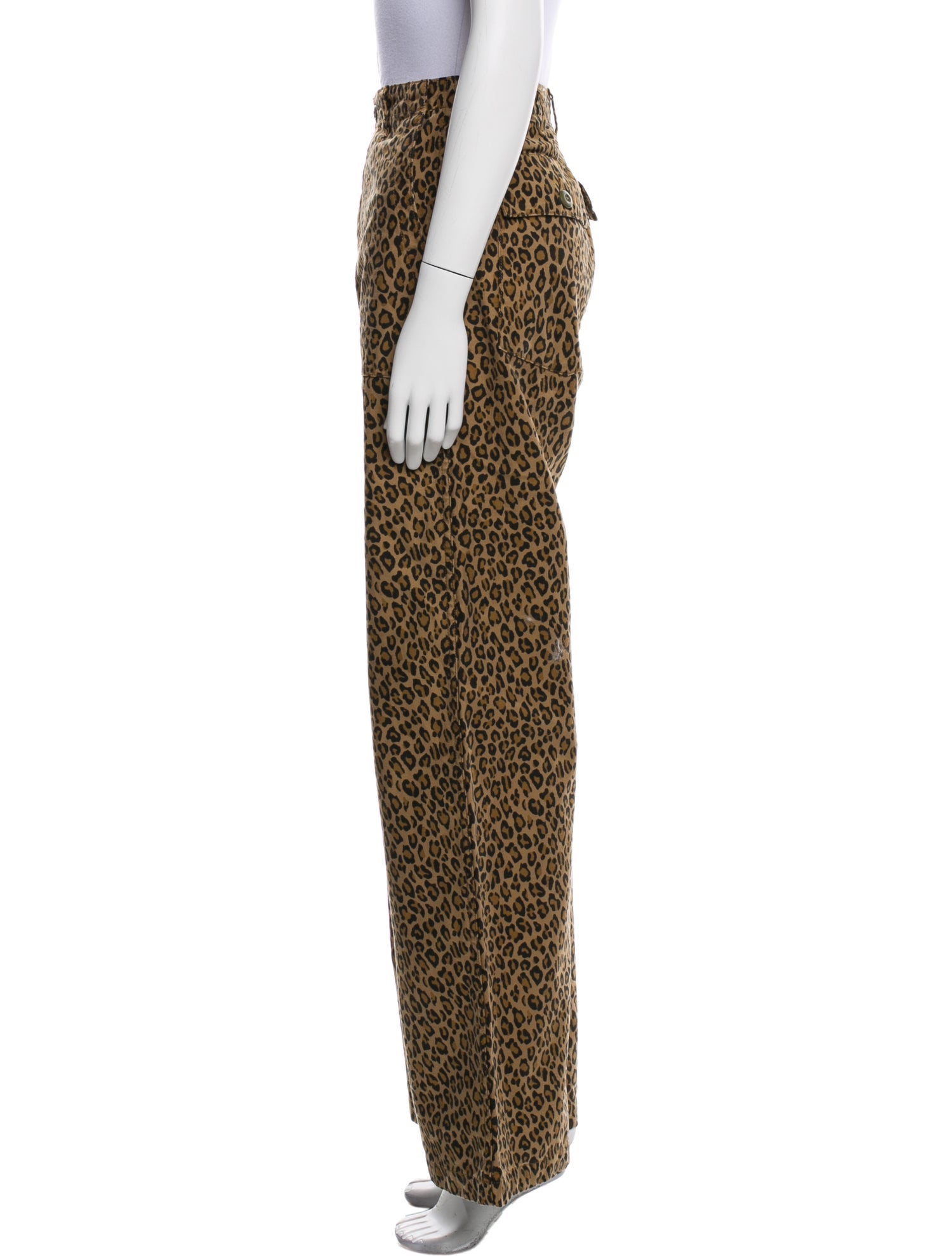 R13 Animal Print Wide Leg Pants