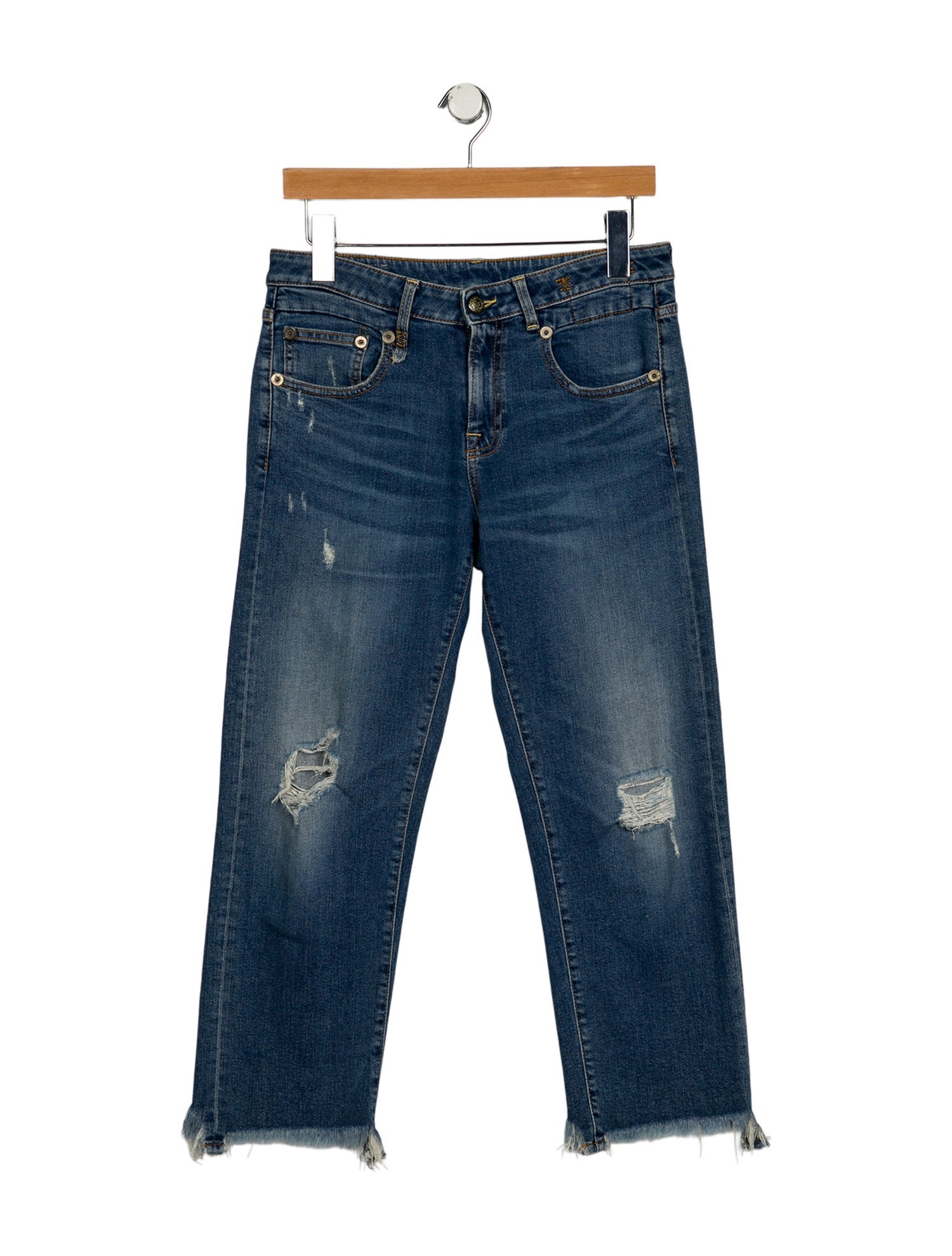 R13 Mid-Rise Straight Leg Jeans