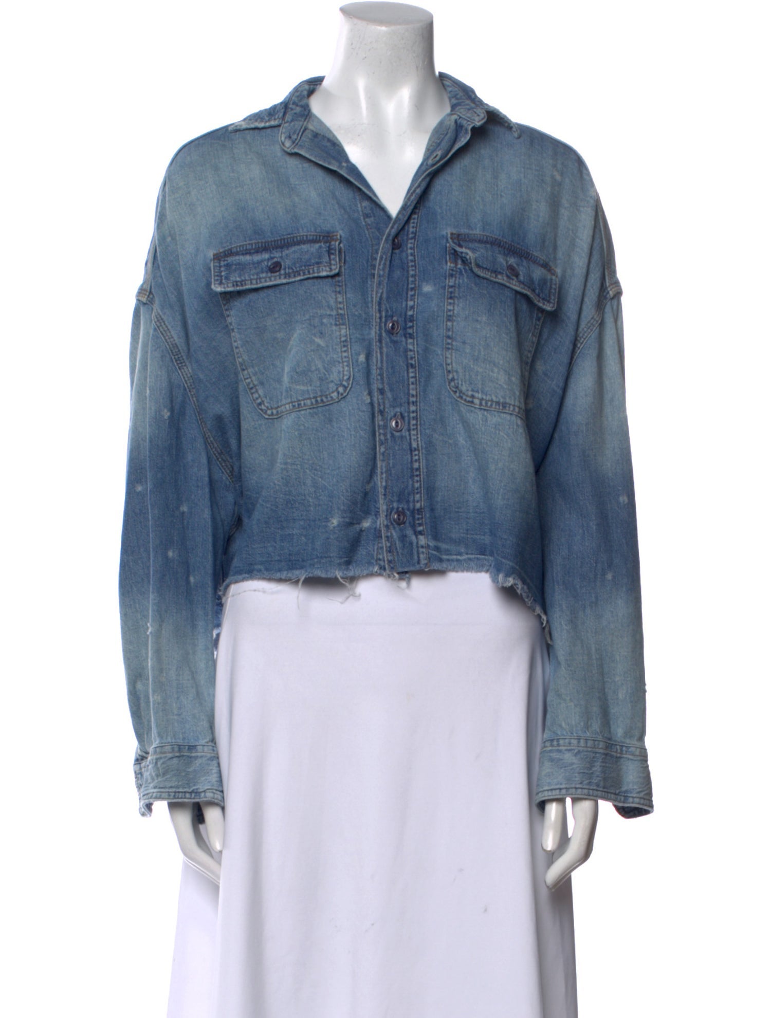 R13 Long Sleeve Crop Top