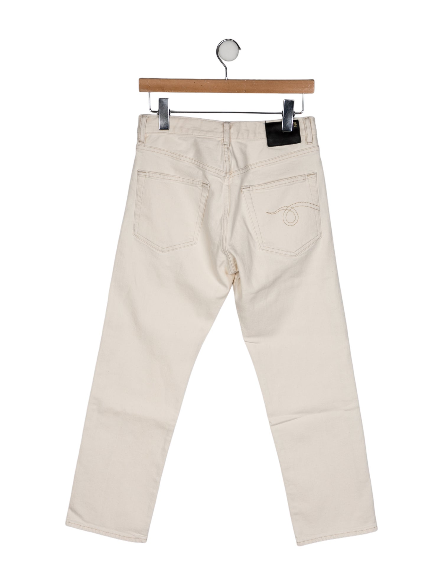 R13 Mid-Rise Straight Leg Jeans