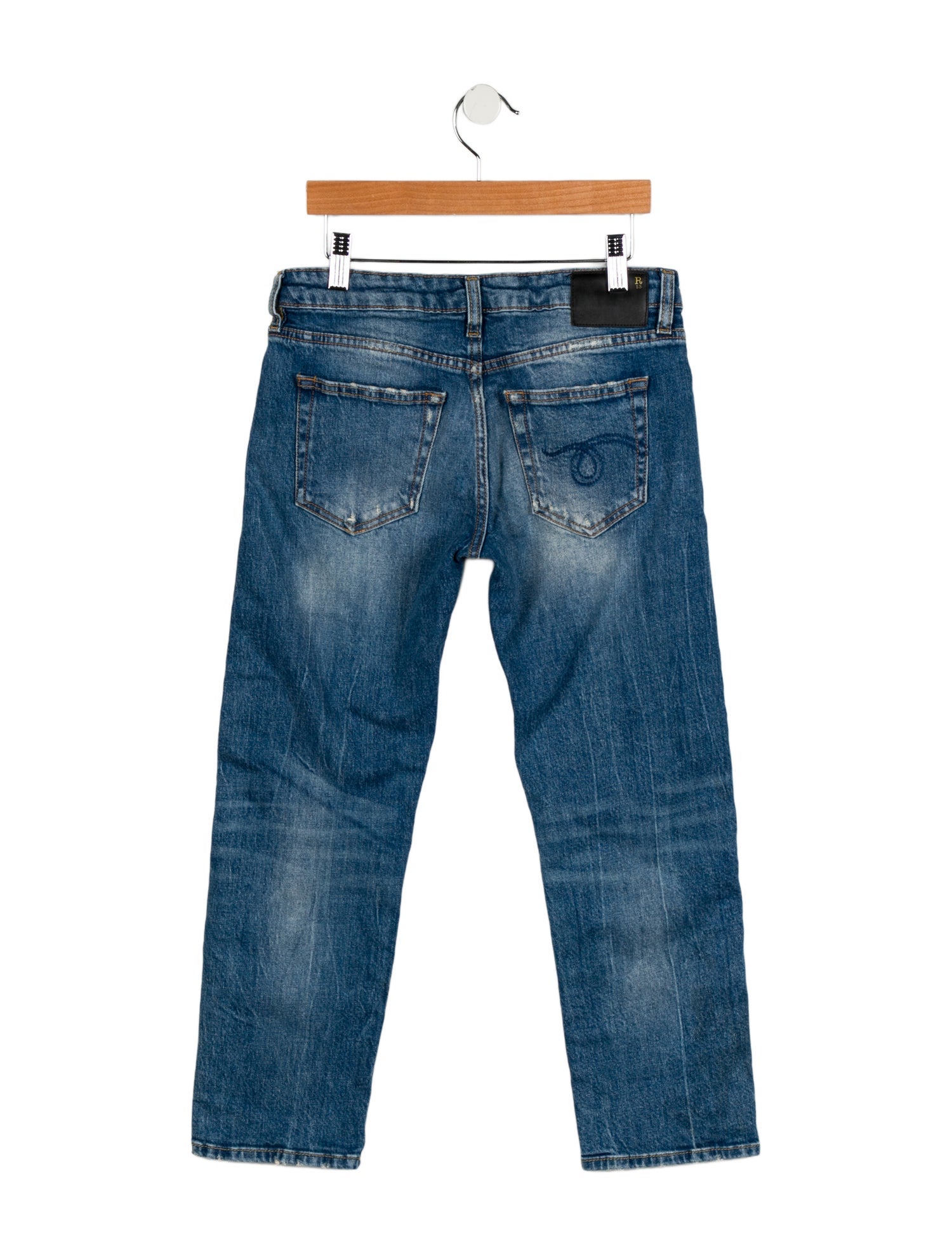 R13 Mid-Rise Straight Leg Jeans