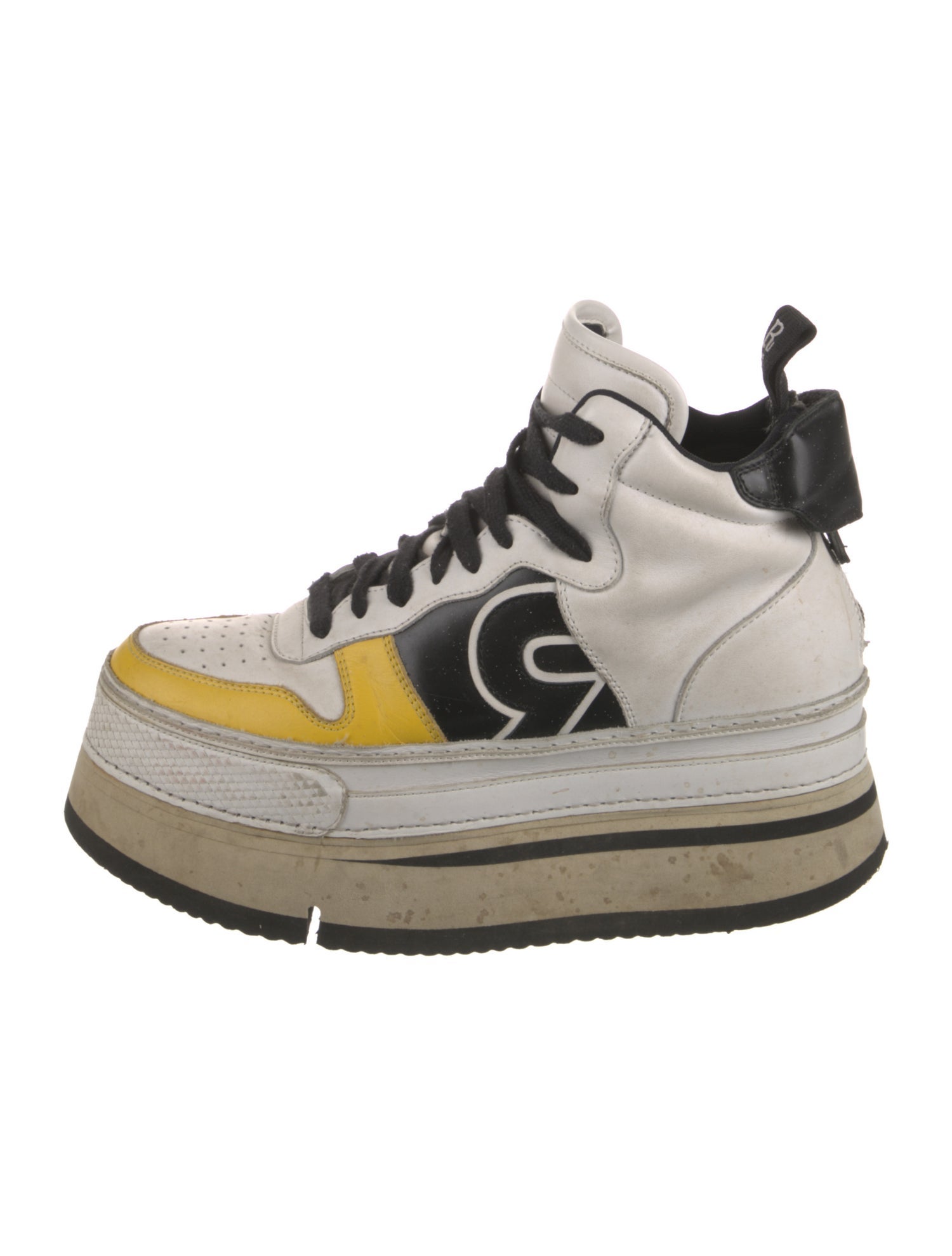 R13 Leather Colorblock Pattern Sneakers