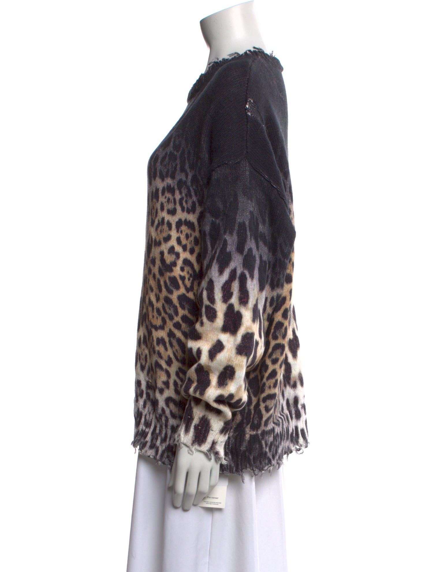 R13 Animal Print Crew Neck Sweater