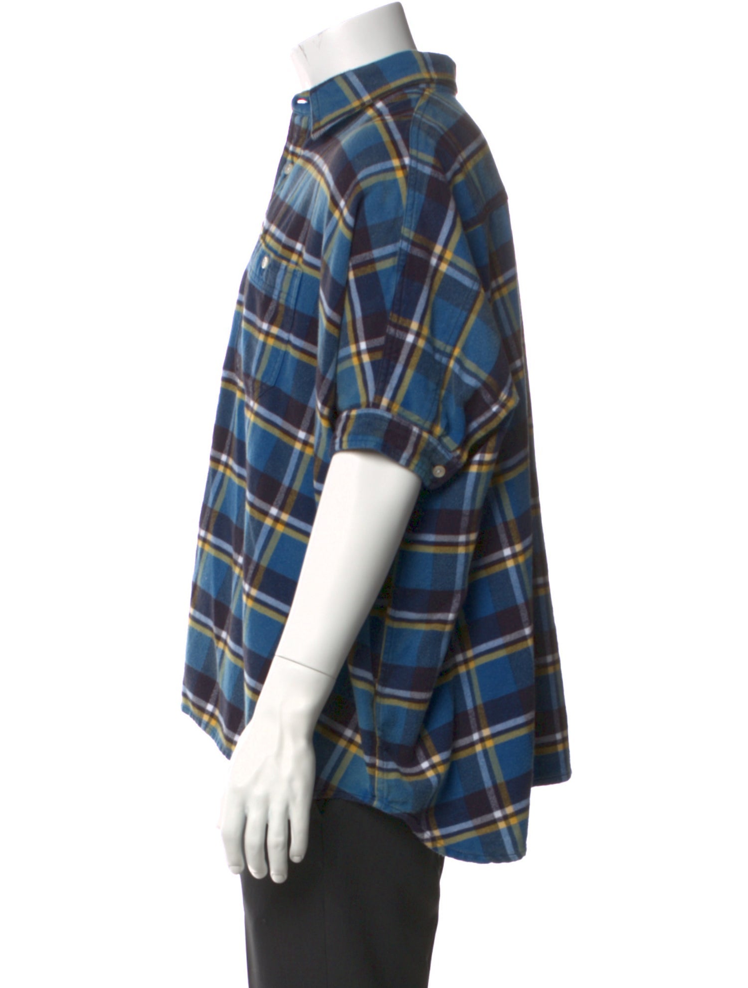 R13 Plaid Print Short Sleeve Shirt