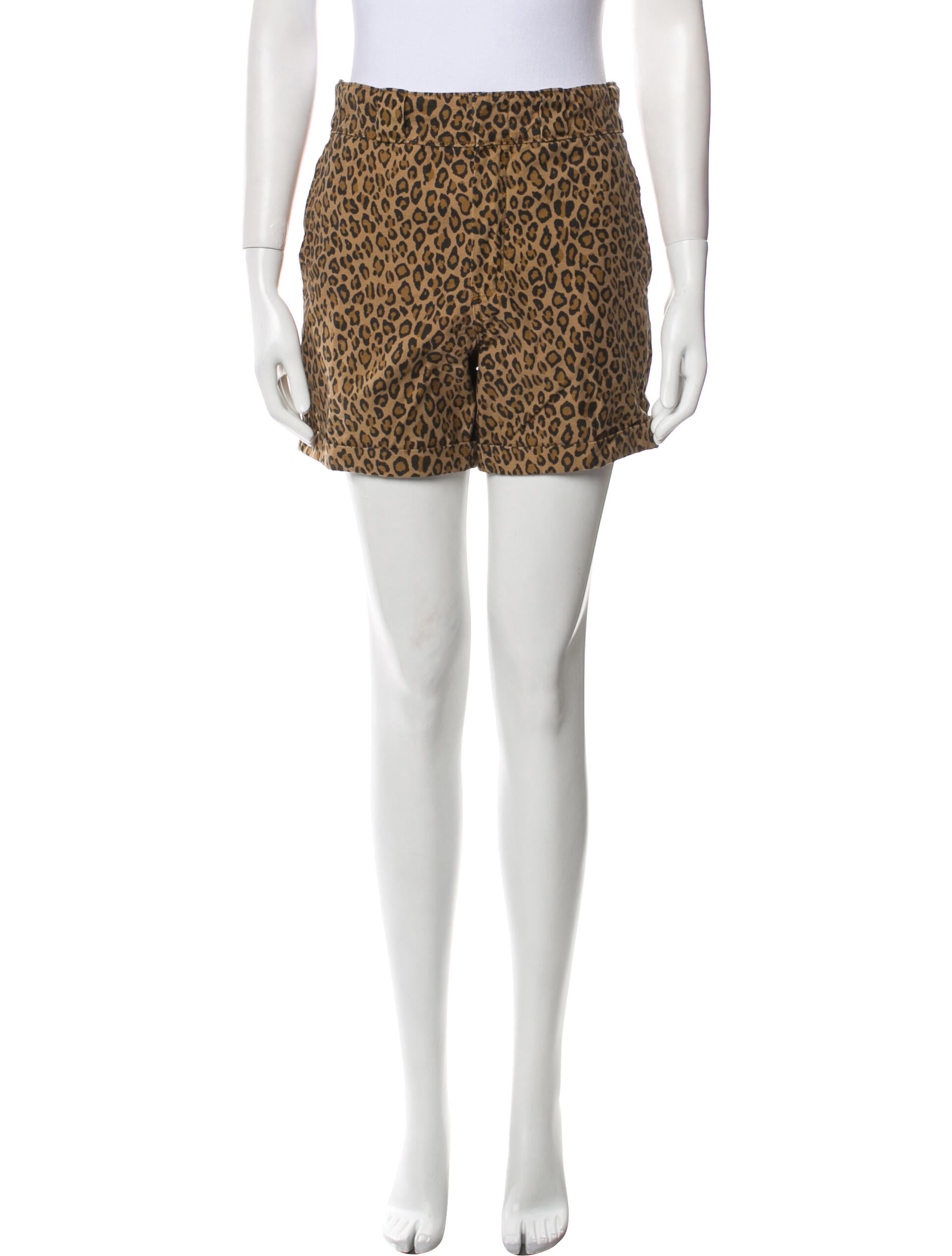 R13 Animal Print Mini Shorts