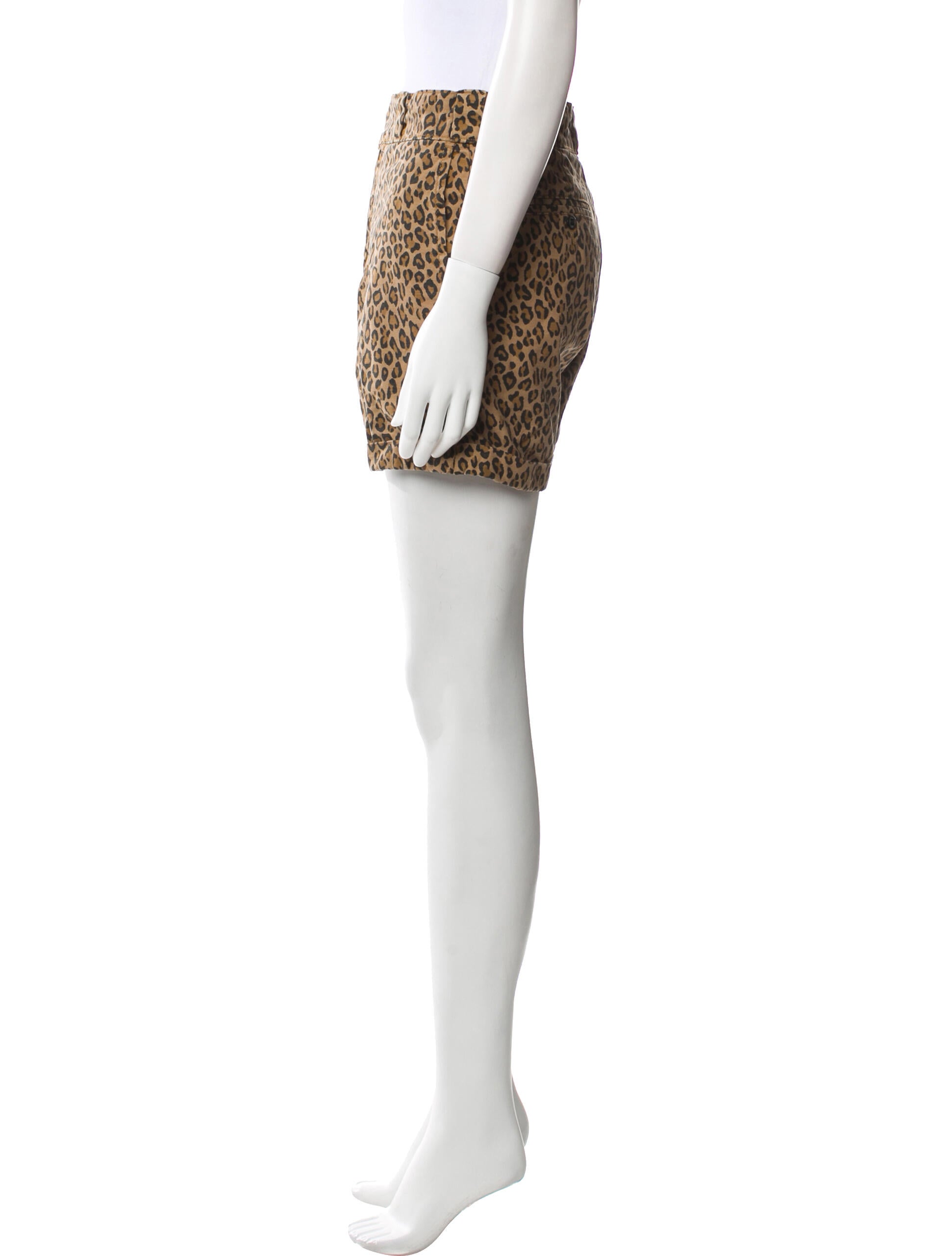 R13 Animal Print Mini Shorts