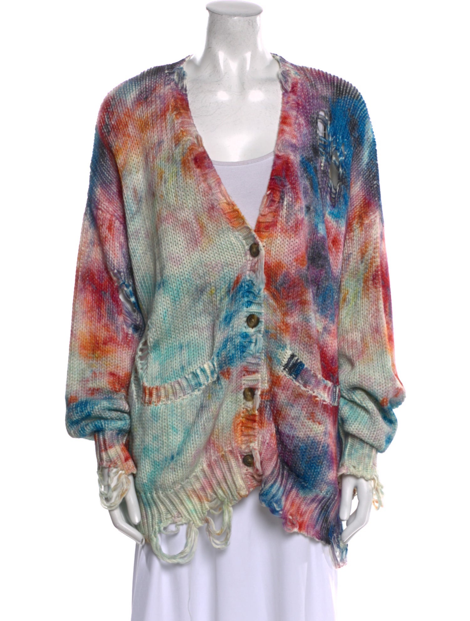 R13 Printed V-Neck Sweater w/ Tags