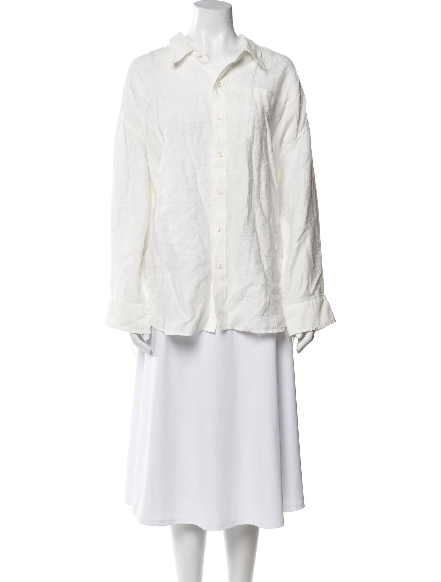 R13 Linen Long Sleeve Button-Up Top