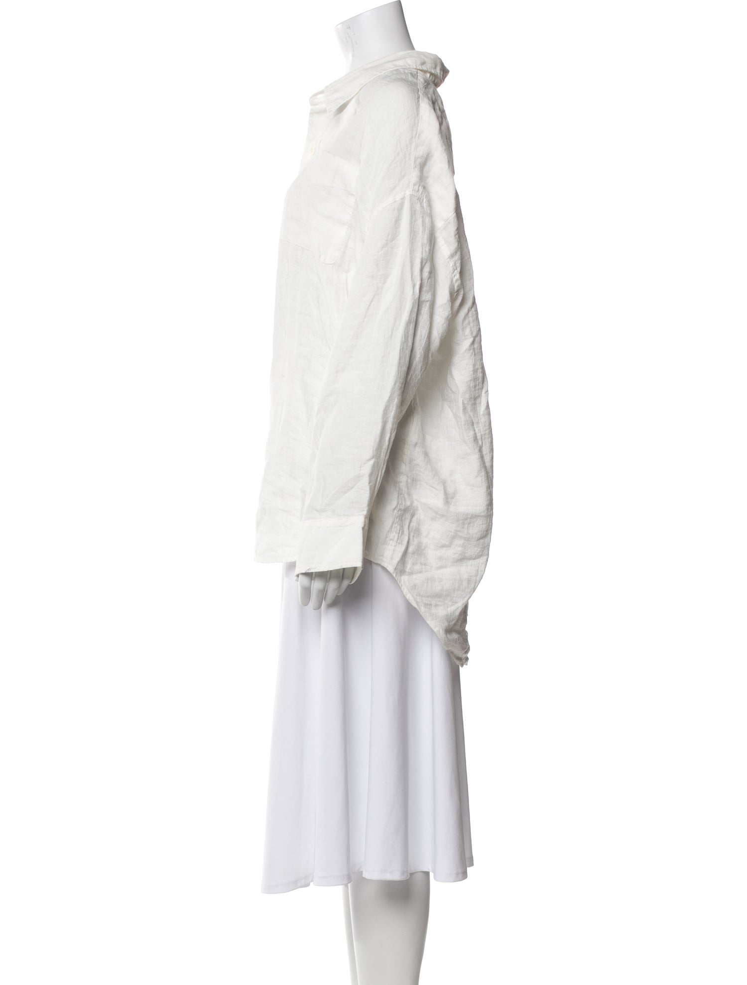 R13 Linen Long Sleeve Button-Up Top