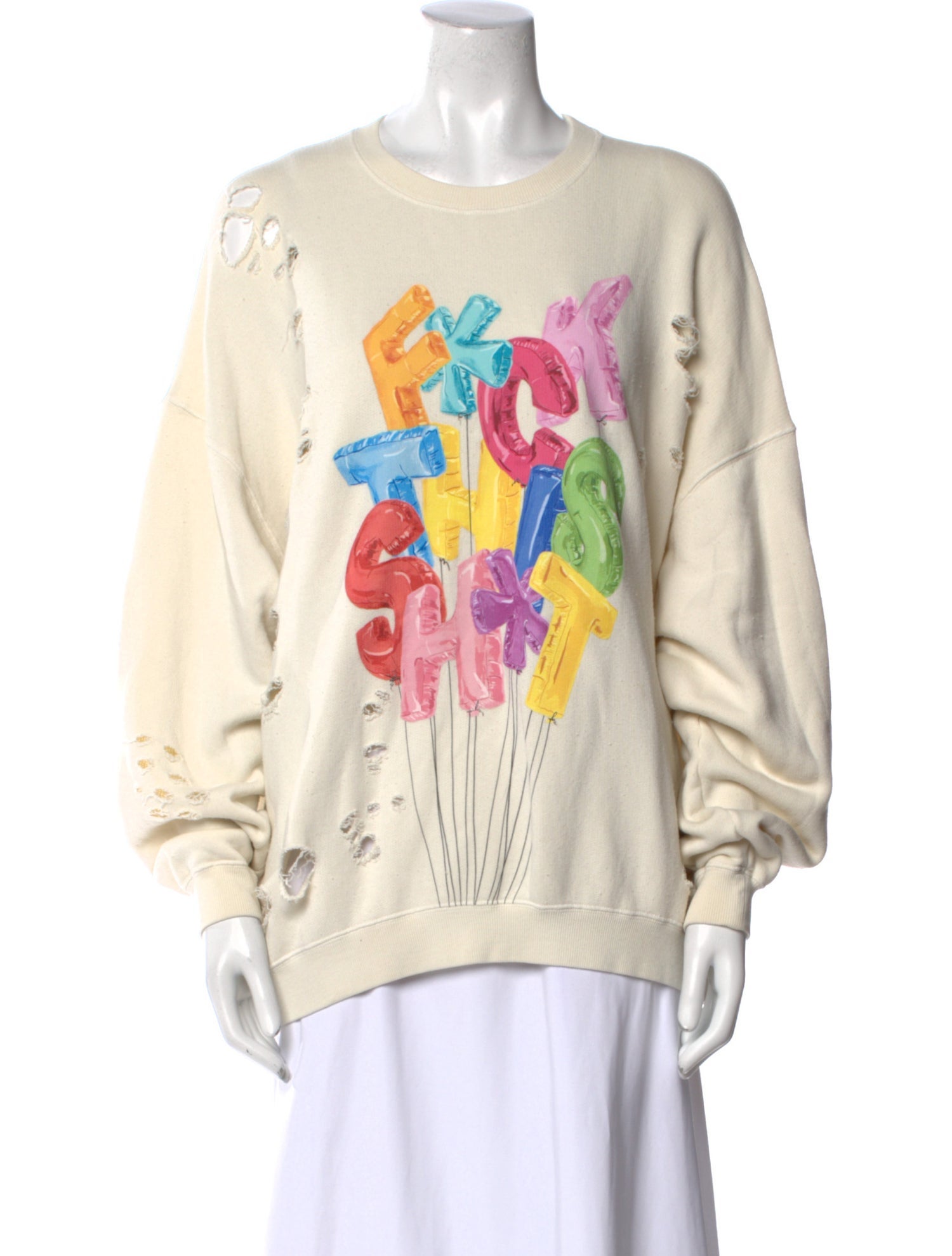 R13 Graphic Print Crew Neck Sweatshirt