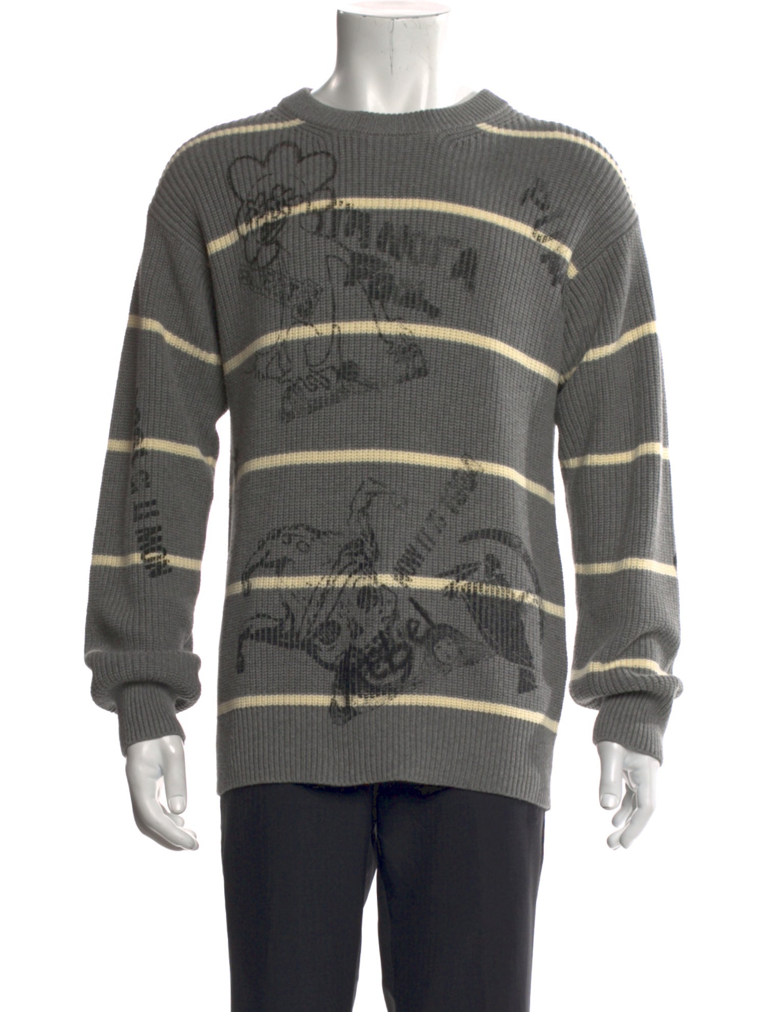 R13 Striped Crew Neck Pullover