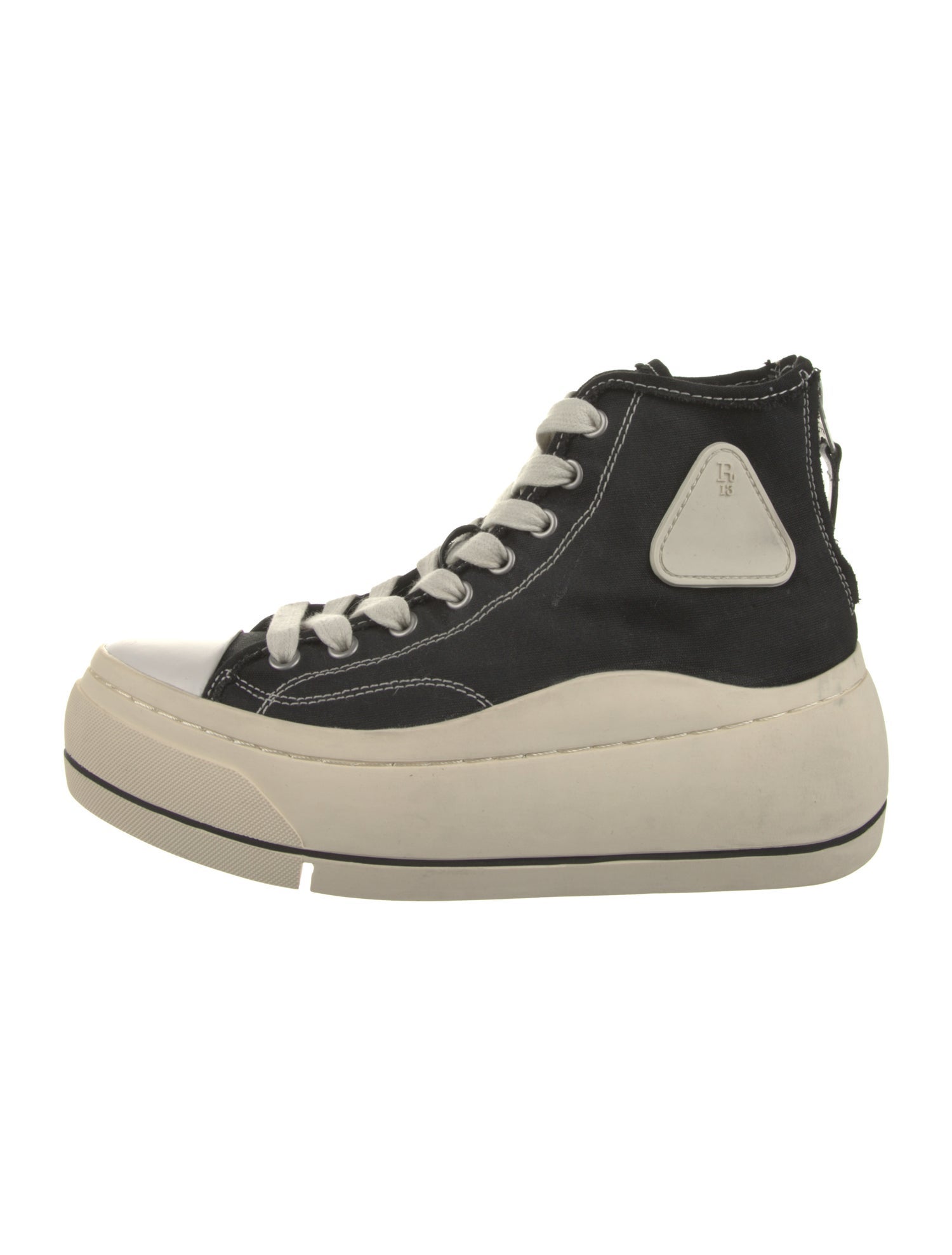 R13 Canvas Colorblock Pattern Sneakers