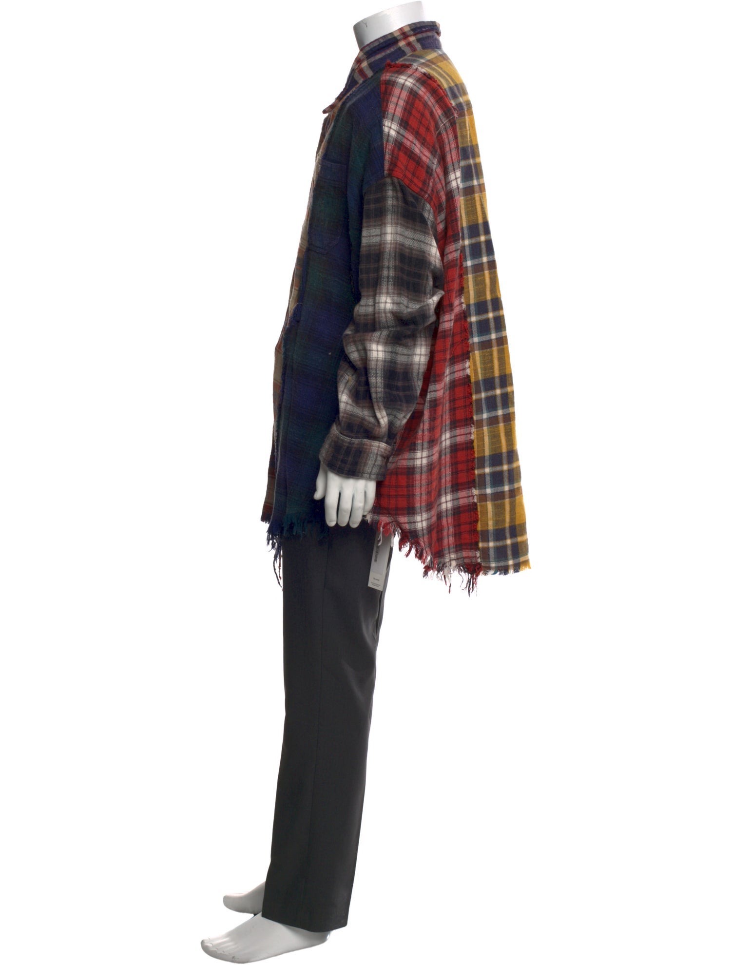 R13 Plaid Print Long Sleeve Dress Shirt