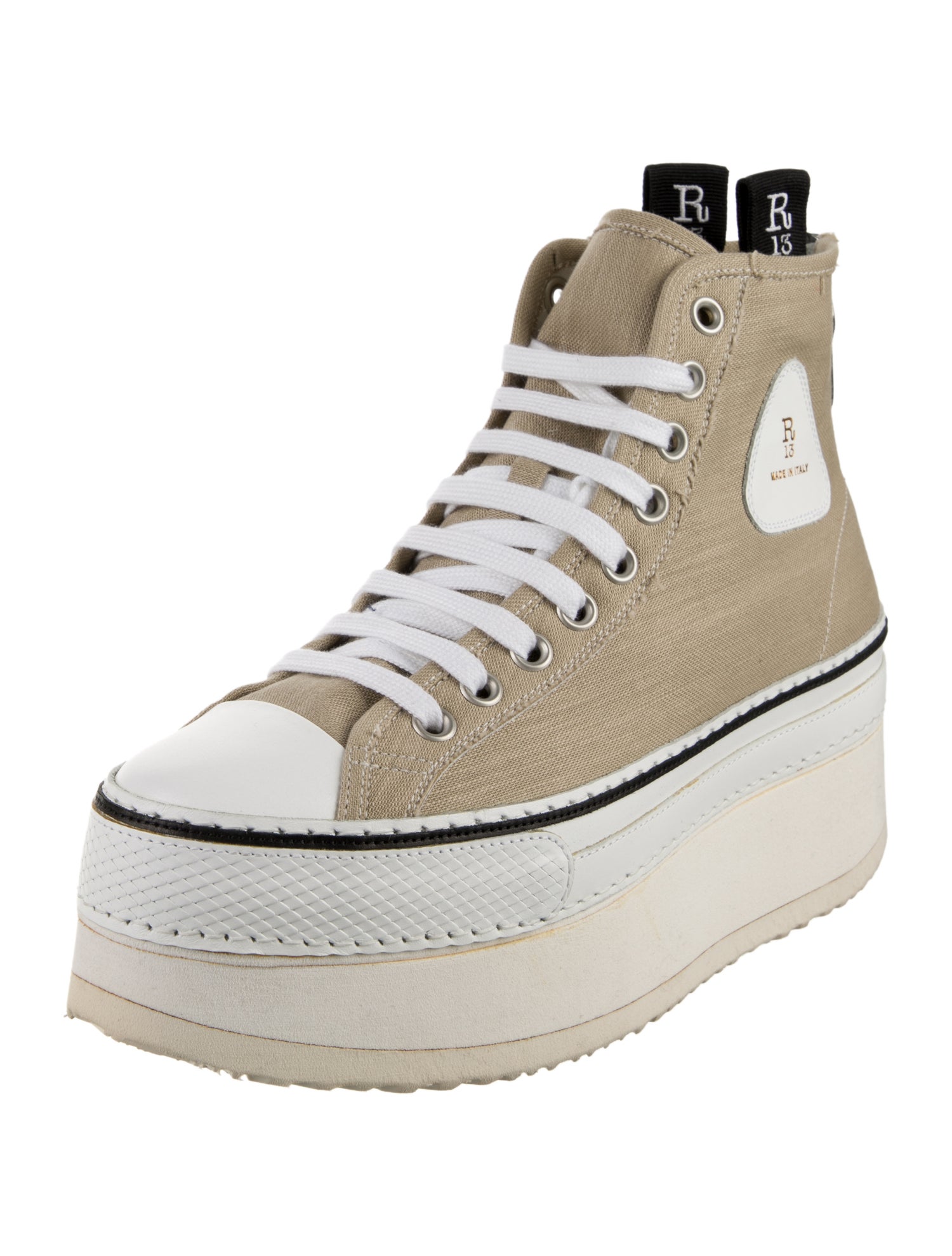 R13 Canvas Distressed Accents Sneakers