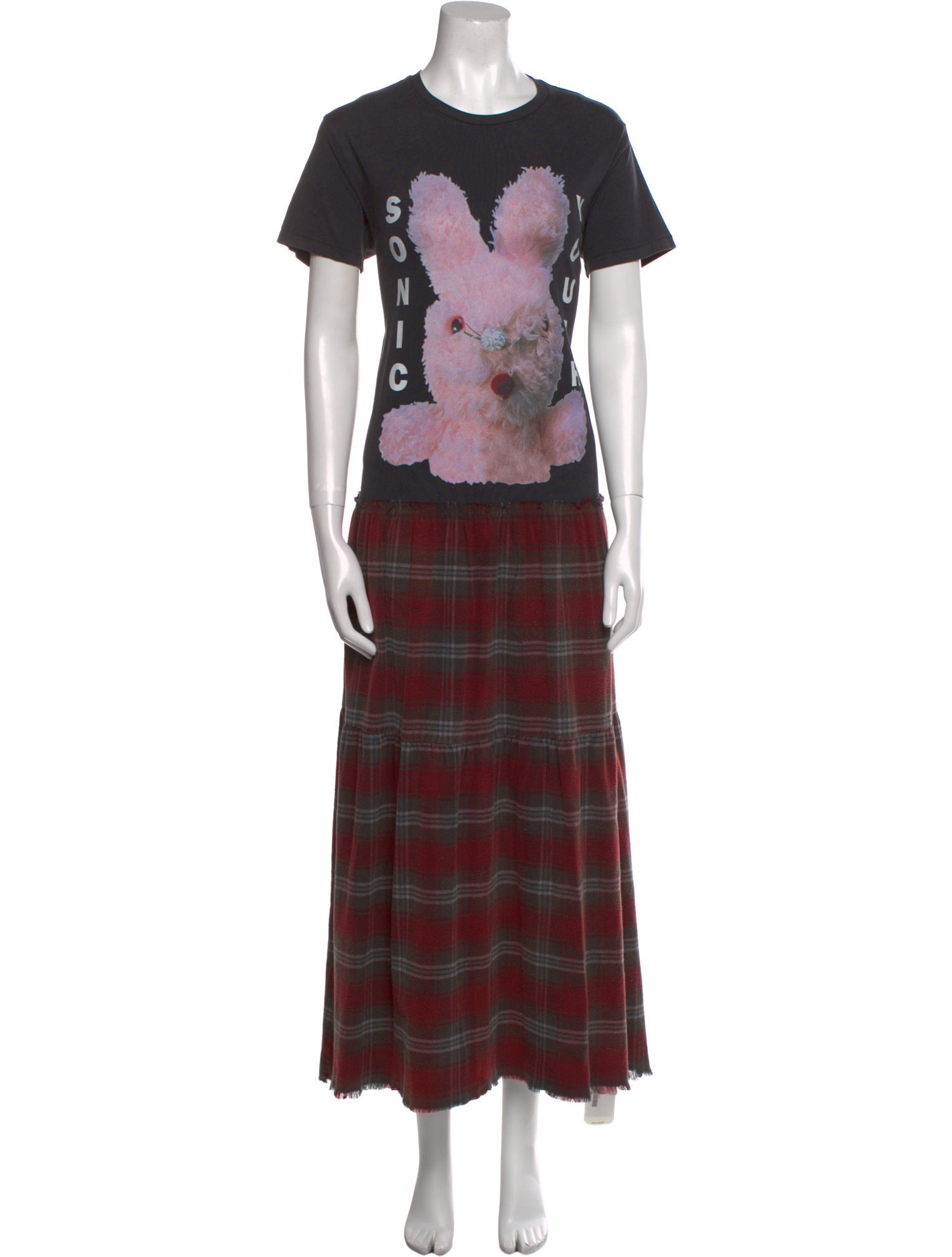 R13 Plaid Print Long Dress