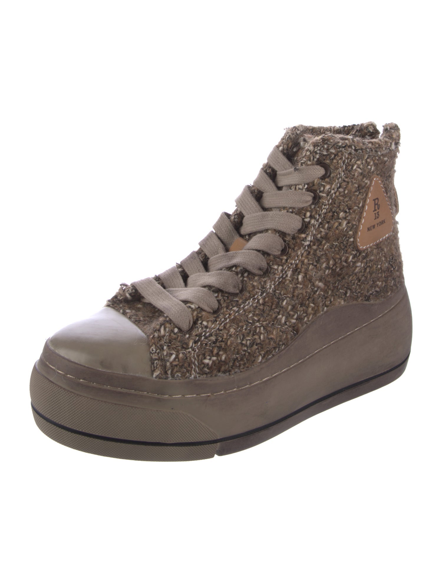 R13 Canvas Printed Wedge Sneakers