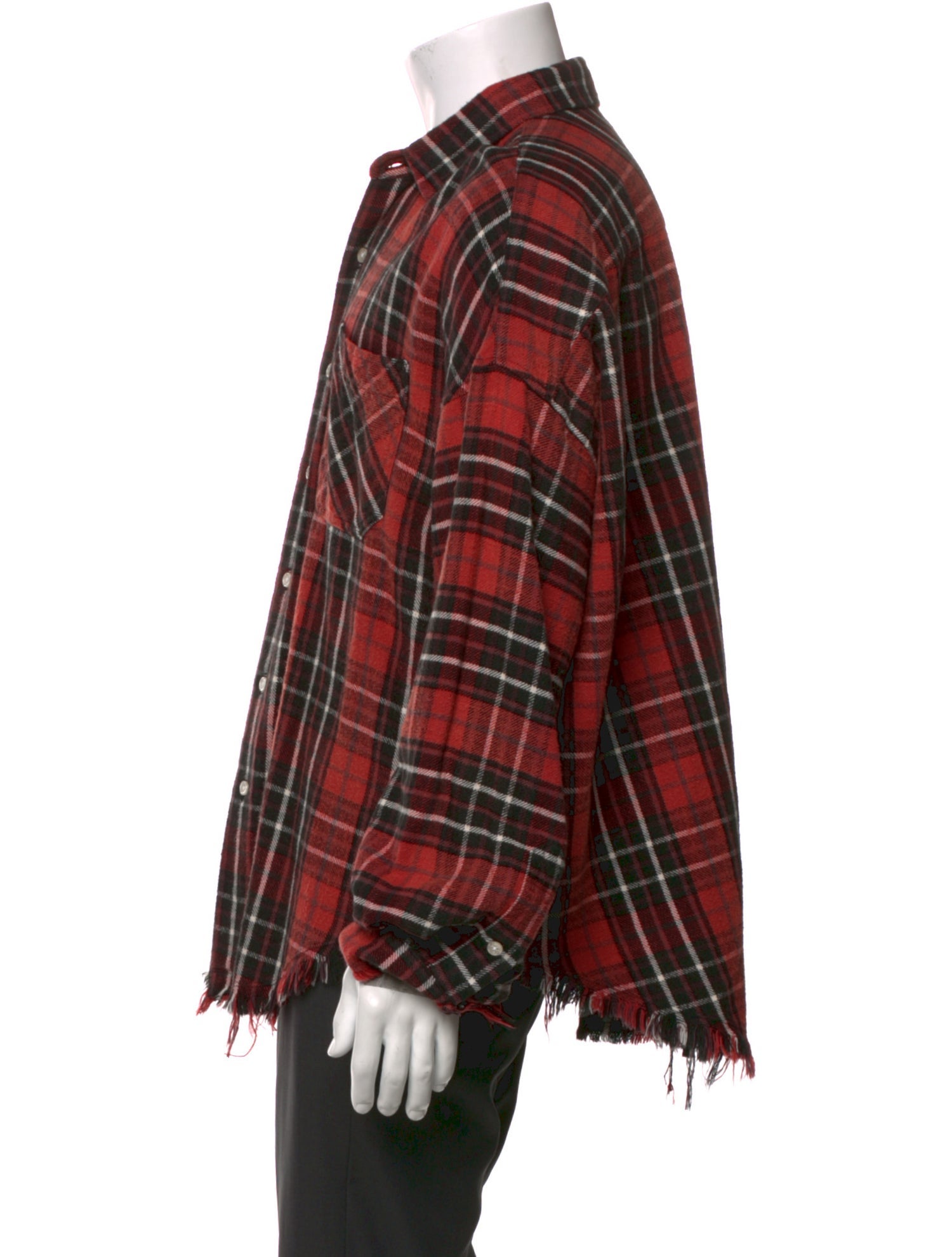 R13 Plaid Print Long Sleeve Shirt