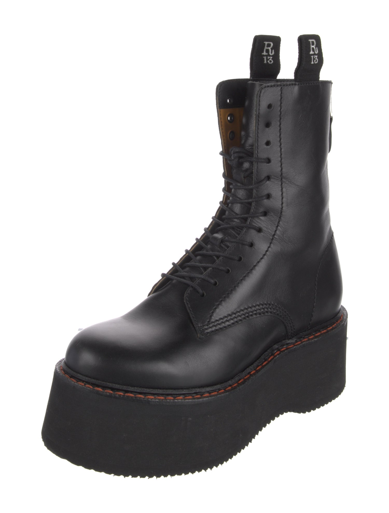 R13 Leather Combat Boots