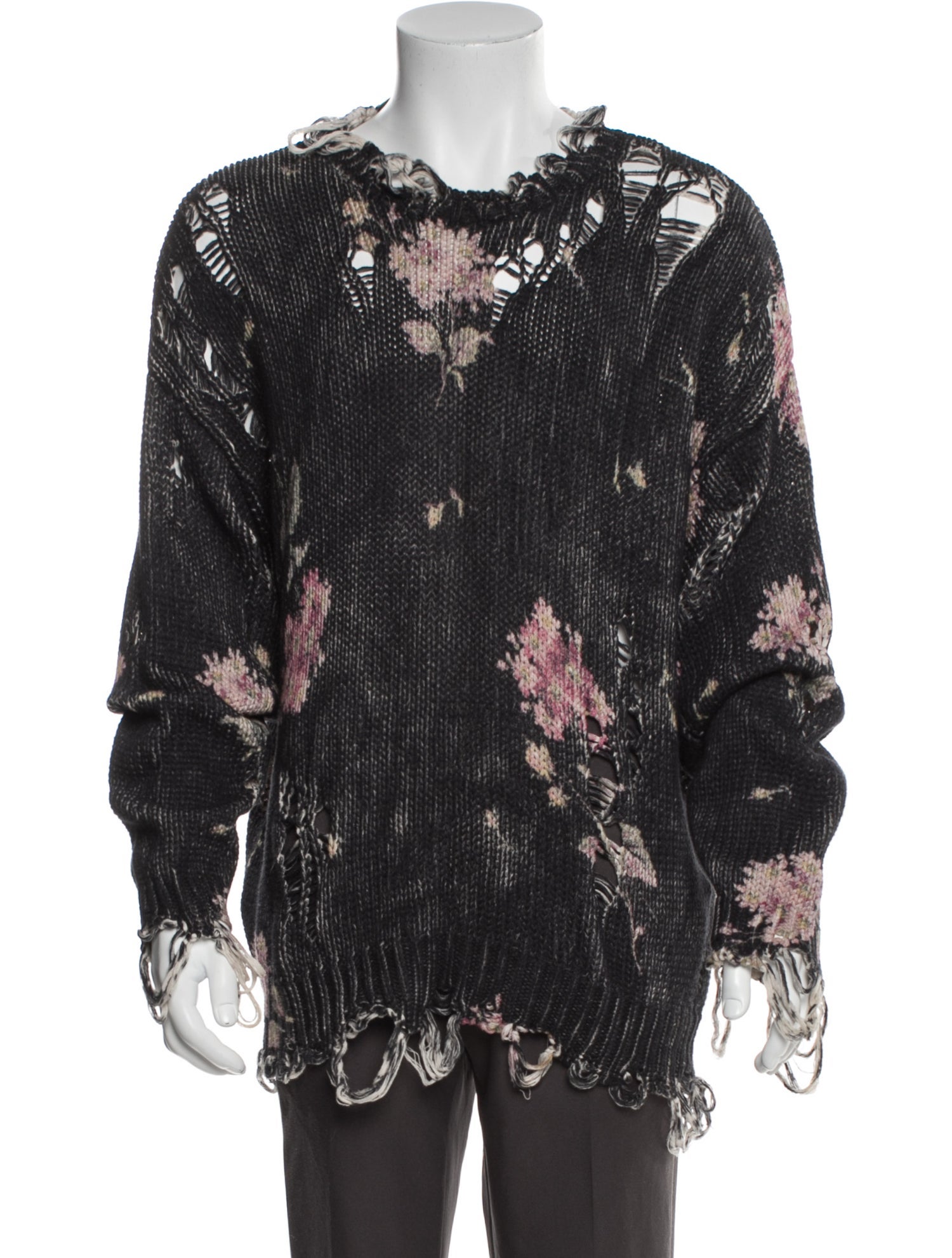 R13 Printed Crew Neck Cardigan