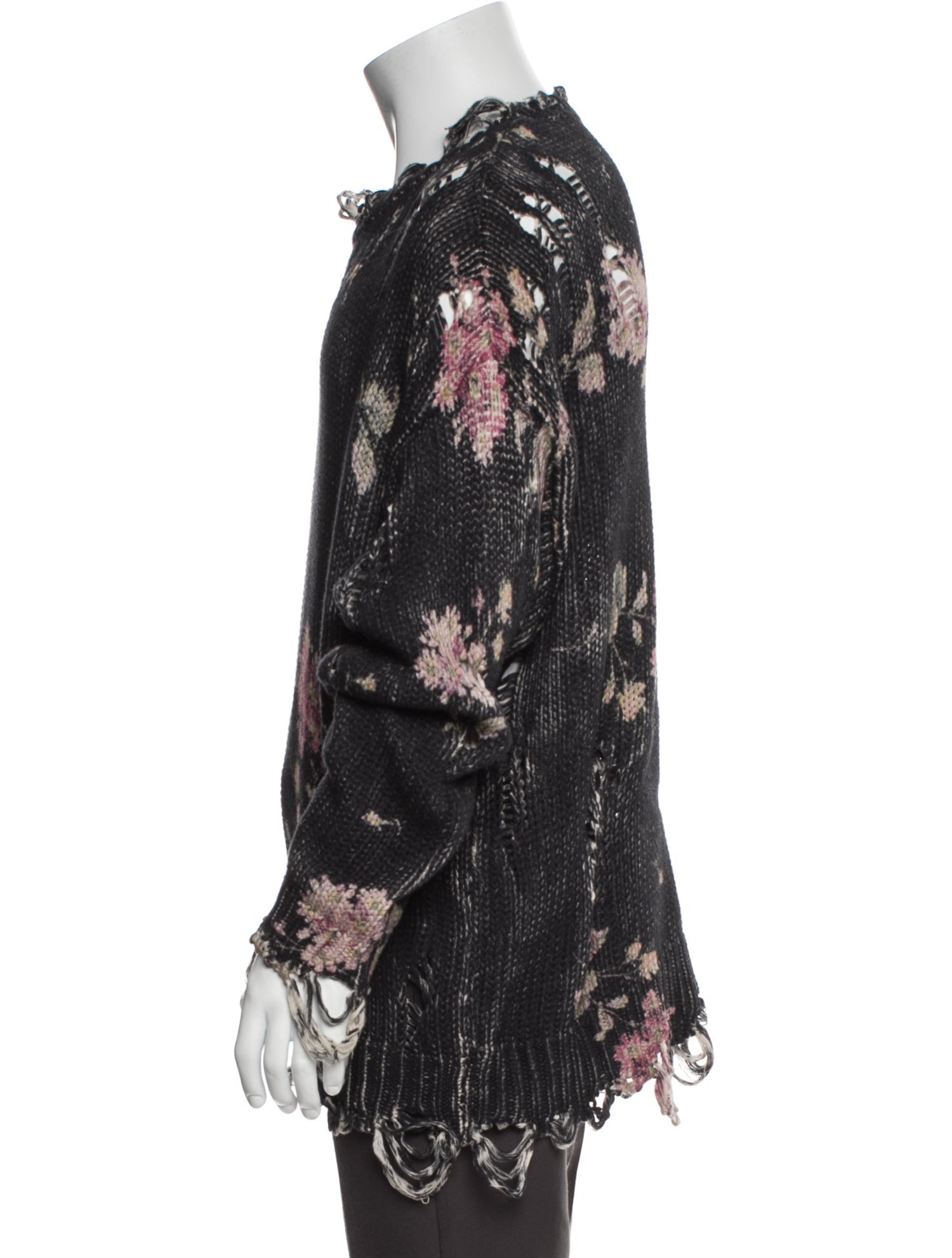 R13 Printed Crew Neck Cardigan