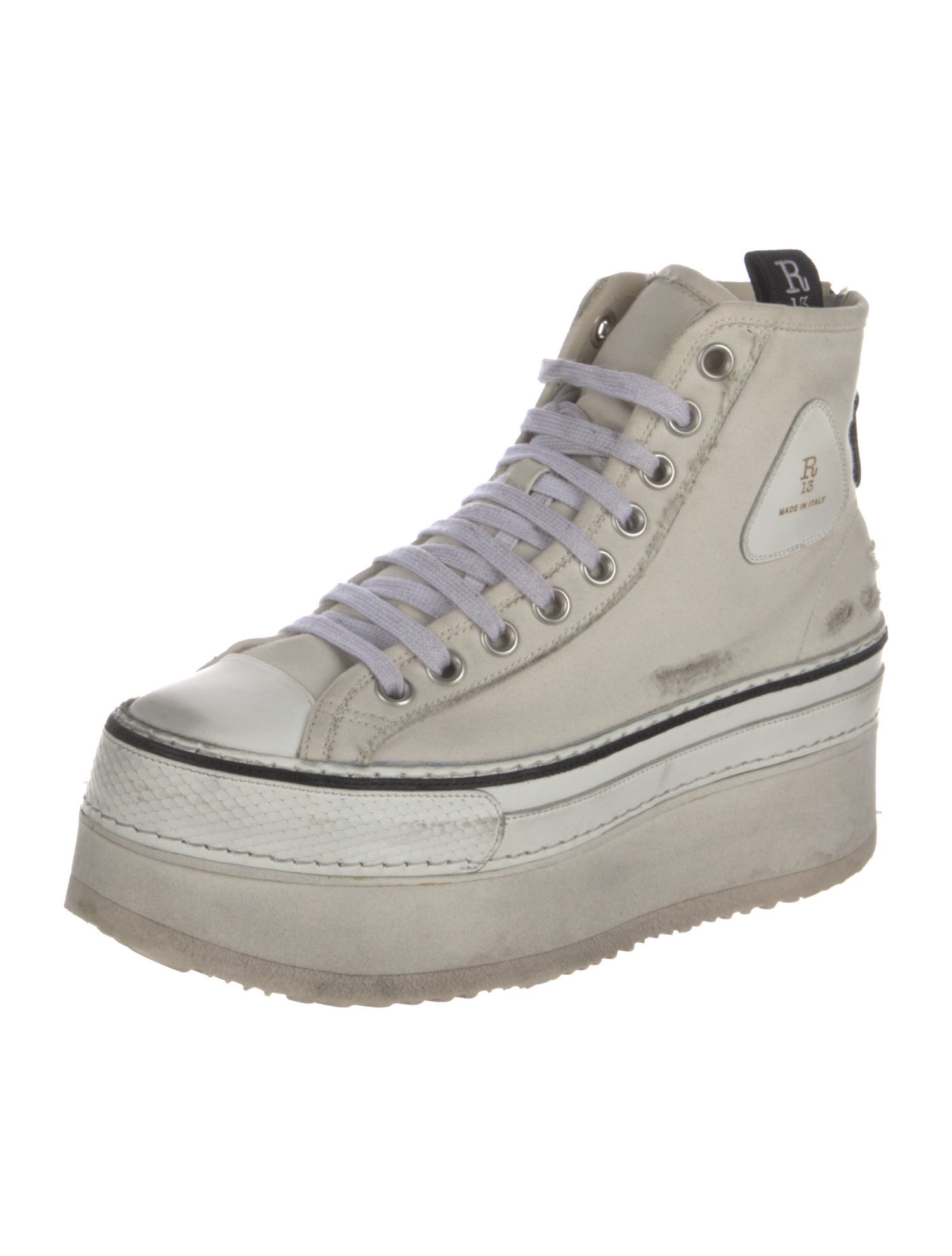 R13 Canvas Distressed Accents Sneakers