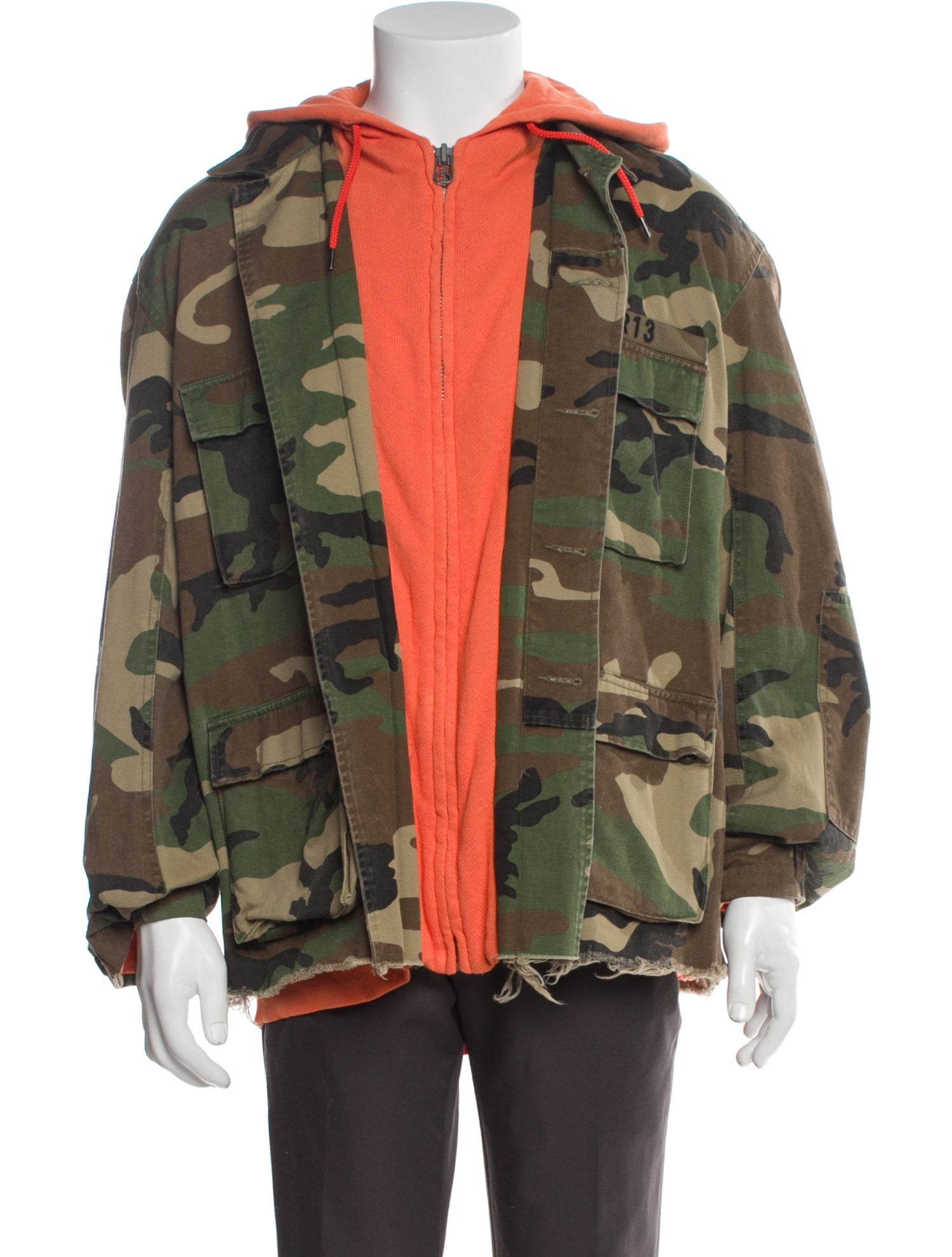 R13 Camouflage Print Utility Jacket w/ Tags