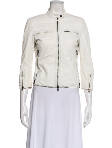 Pre-owned R13 Lambskin Bomber Jacket In White