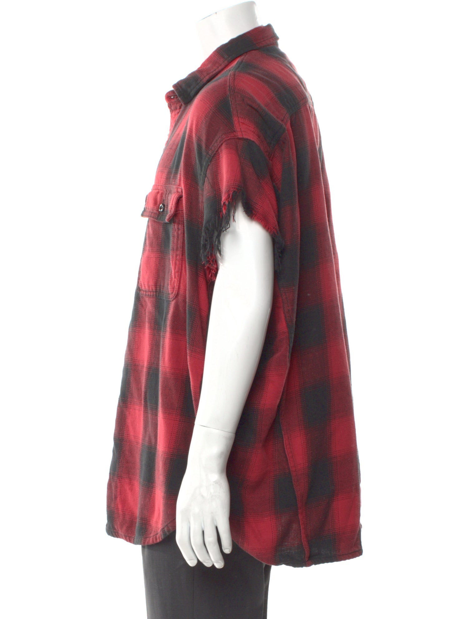 R13 Plaid Print Short Sleeve Shirt
