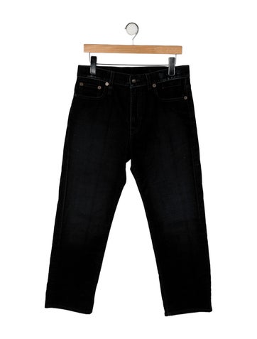Pre-owned R13 High-rise Straight Leg Jeans In Black