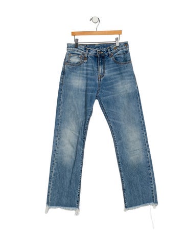Pre-owned R13 Mid-rise Straight Leg Jeans In Blue