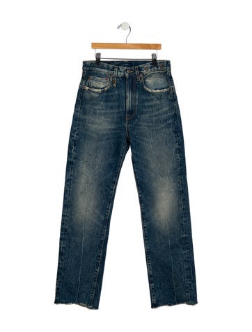 Pre-owned R13 Mid-rise Straight Leg Jeans In Blue